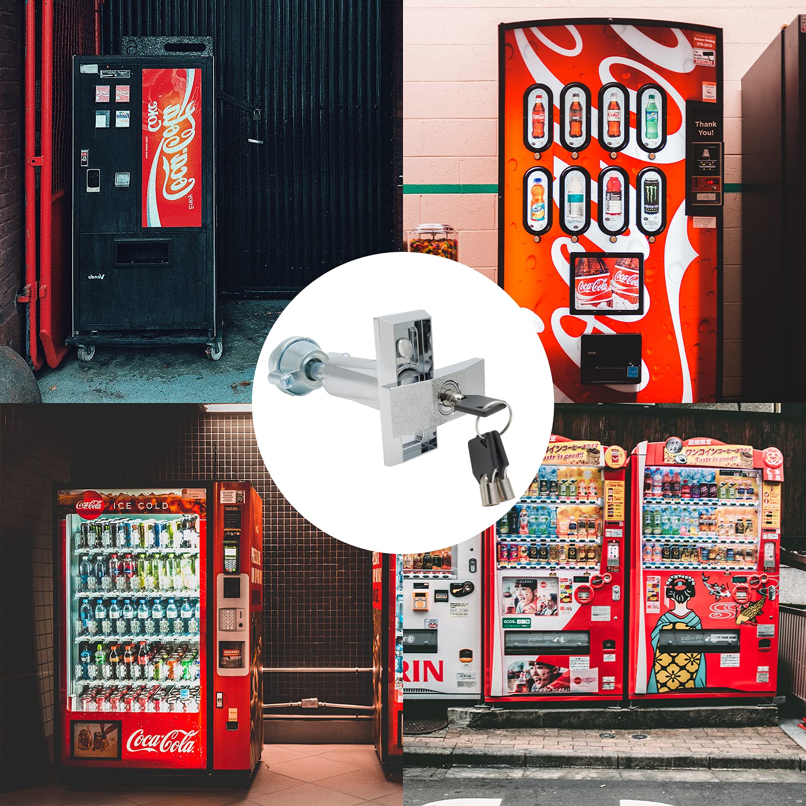 Universal Vending Machine Lock and Key Set - T-Handle Replacement for Soda, Snack, Candy & Gumball Machines (Keyed Differently) | Secure Your Coke Machine, Convenience Store or Arcade