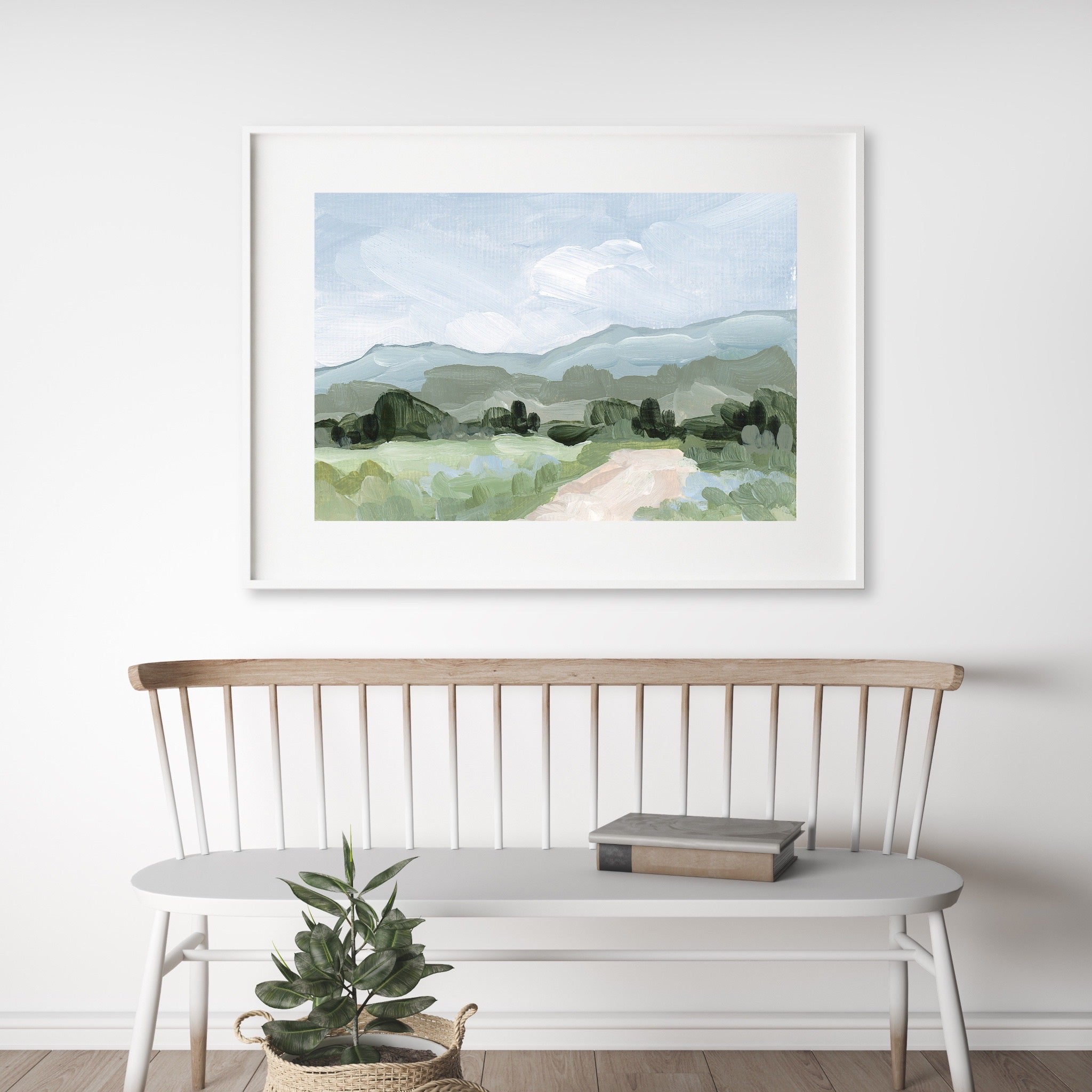 Blue Fields Art Print - Modern Wall Decor for Living Room, Bedroom & Office | High-Quality Canvas Painting | Home & Office Aesthetic Decor