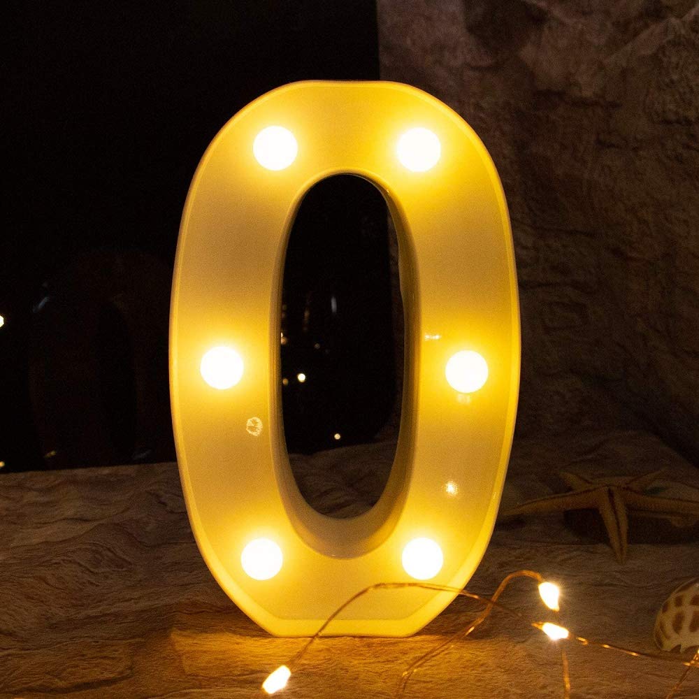 White LED Marquee Letter & Number Lights with Diamond Bulbs - 2AA Battery Powered Alphabet Light Up Signs for Wedding, Birthday, Christmas Decor - Perfect for Home, Bar, Party & Romantic Confession Scenes