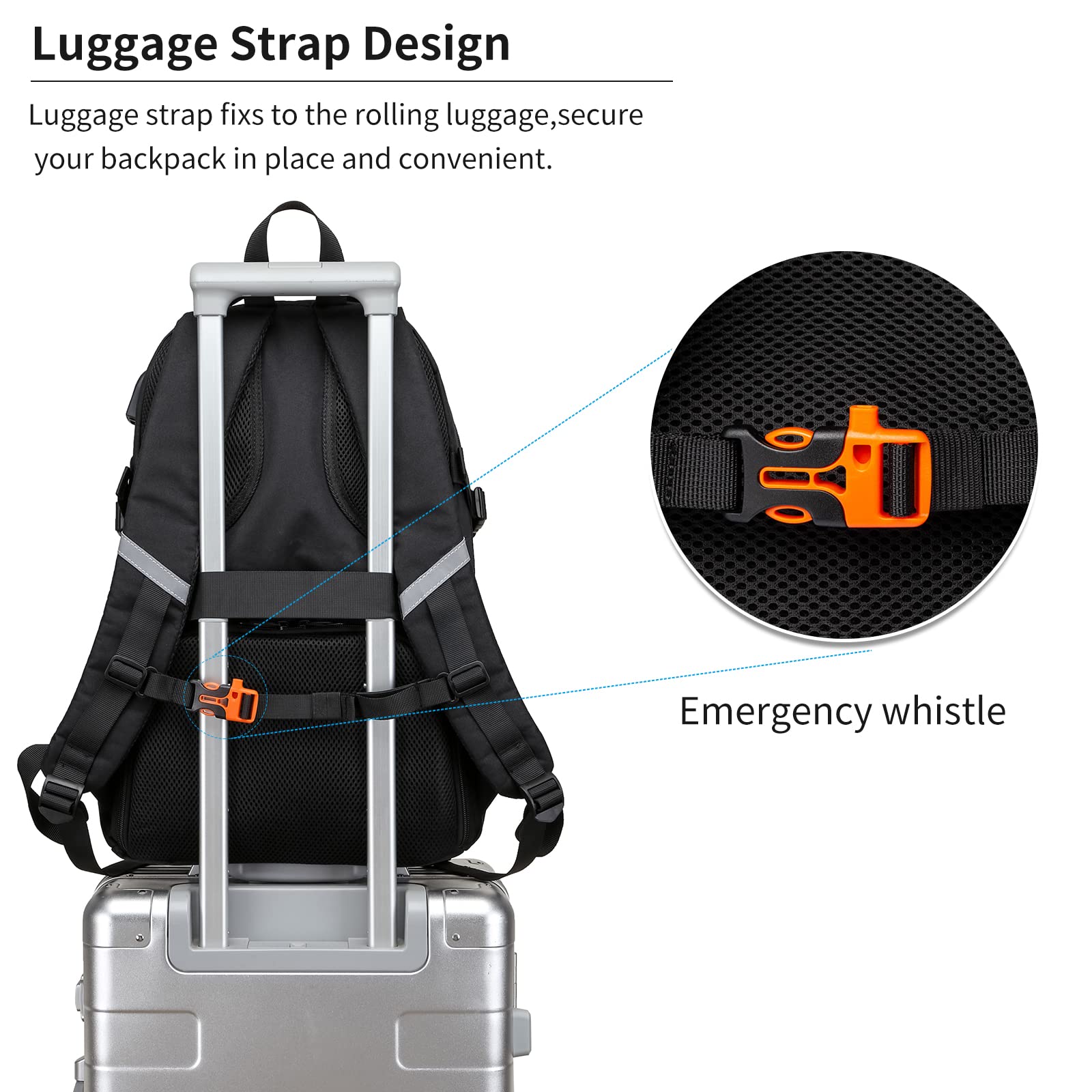 Skateboard Backpack for Men - Waterproof Laptop Backpack with USB Charging Port & RFID Anti-Theft Lock - Fits 15.6 Inch Laptop - Perfect for Business Travel, Commuting, and Outdoor Activities (Black)