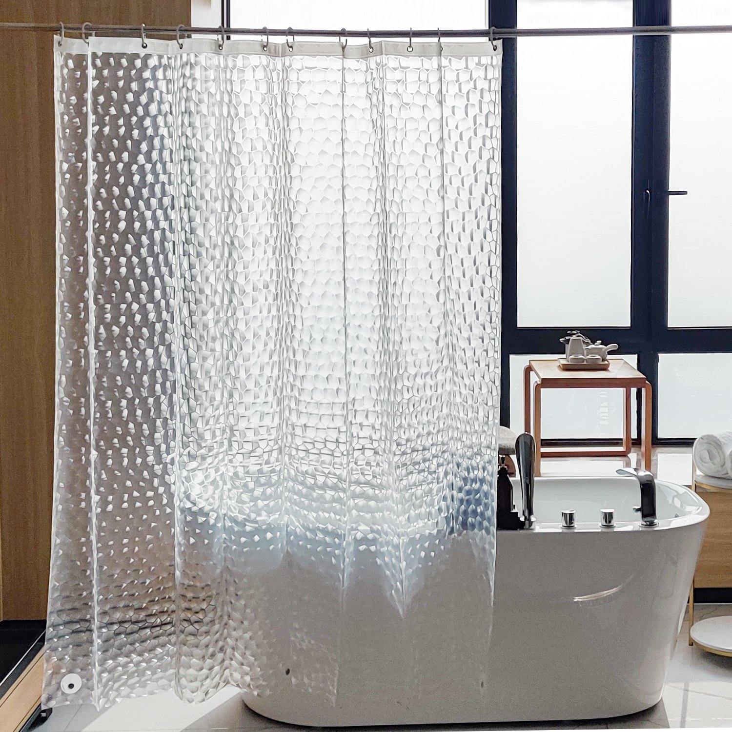 NTBAY Clear EVA Shower Curtain Liner - Waterproof Bathroom Shower Liner for Bath Tub, Heavy Duty Plastic Shower Curtain with Rustproof Grommets