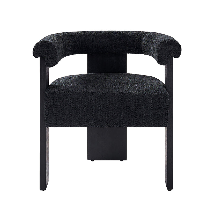 Fedor Boucle Dining Chair - Modern Upholstered Accent Chair for Kitchen, Dining Room, or Office - Soft Velvet Fabric & Sturdy Metal Legs - Elegant Home Decor & Comfortable Seating Solution