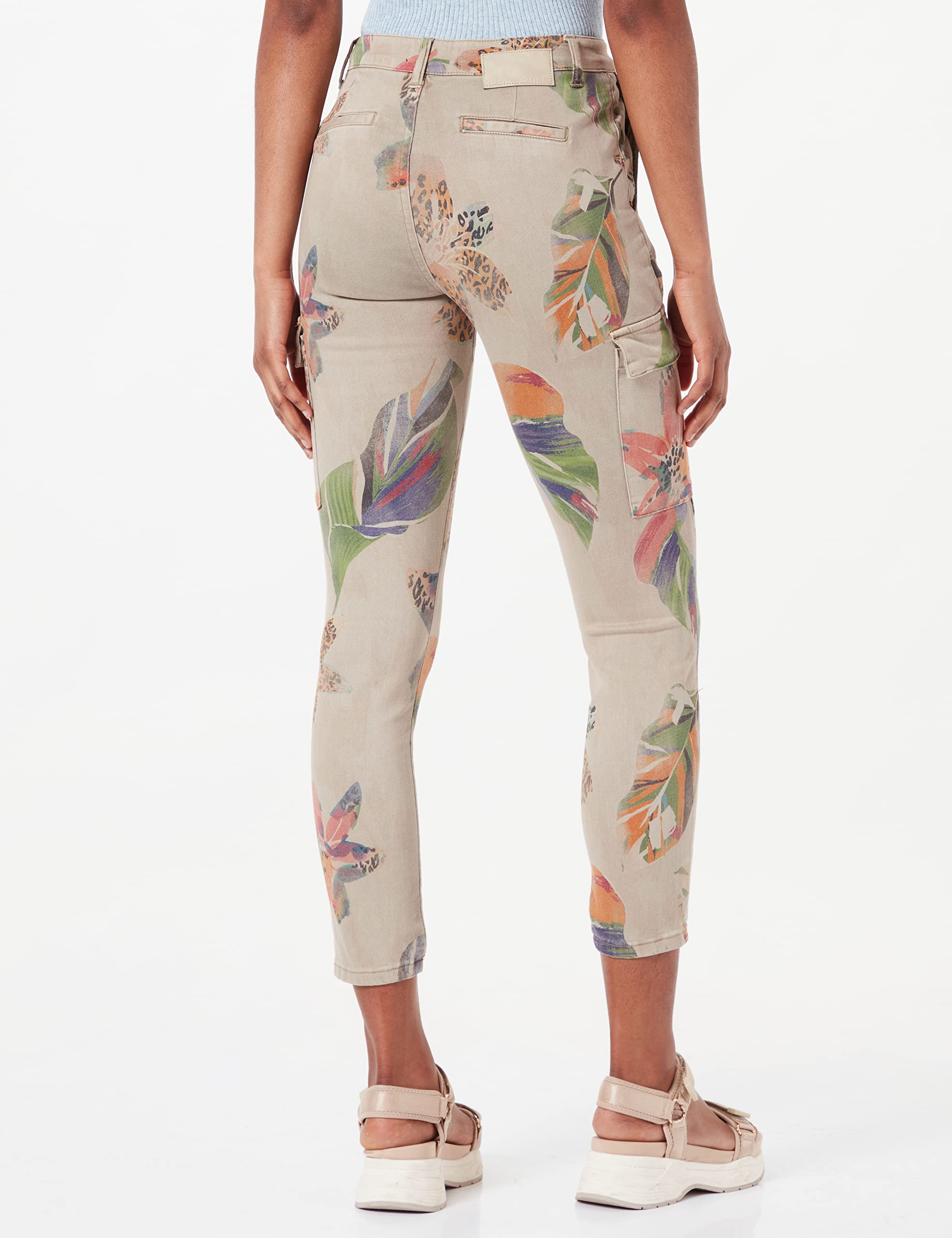 Desigual Women's High-Waisted Stretch Trousers - Comfortable Slim Fit Pants for Work, Office & Casual Wear | Trendy Ladies Dress Pants for Business & Everyday Outfits