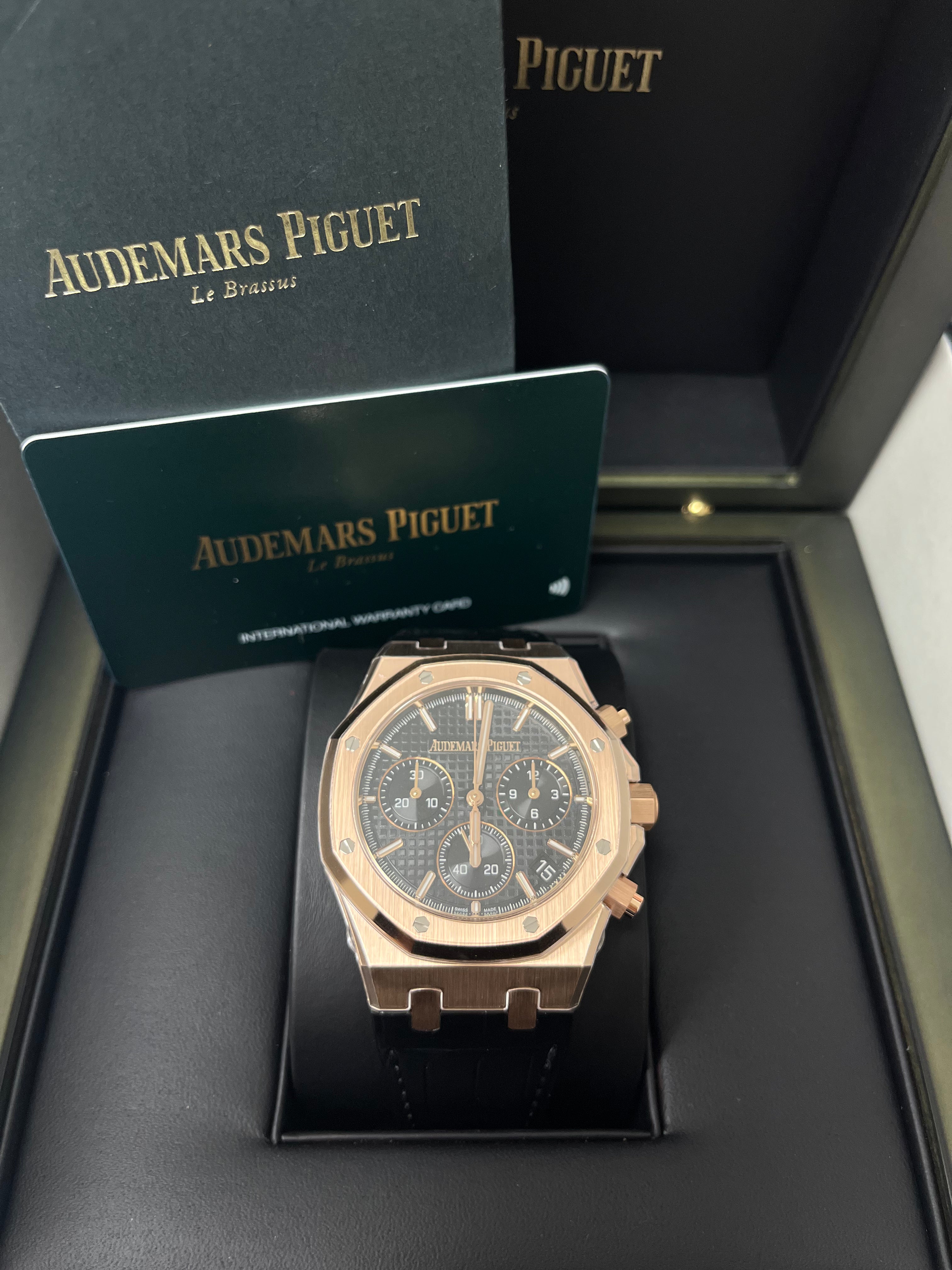 Audemars Piguet Royal Oak Selfwinding Chronograph 50th Anniversary Watch - Black Dial, Black Alligator Strap 26240OR.OO.D002CR.01 | Luxury Men's Timepiece for Business, Gala & Special Occasions