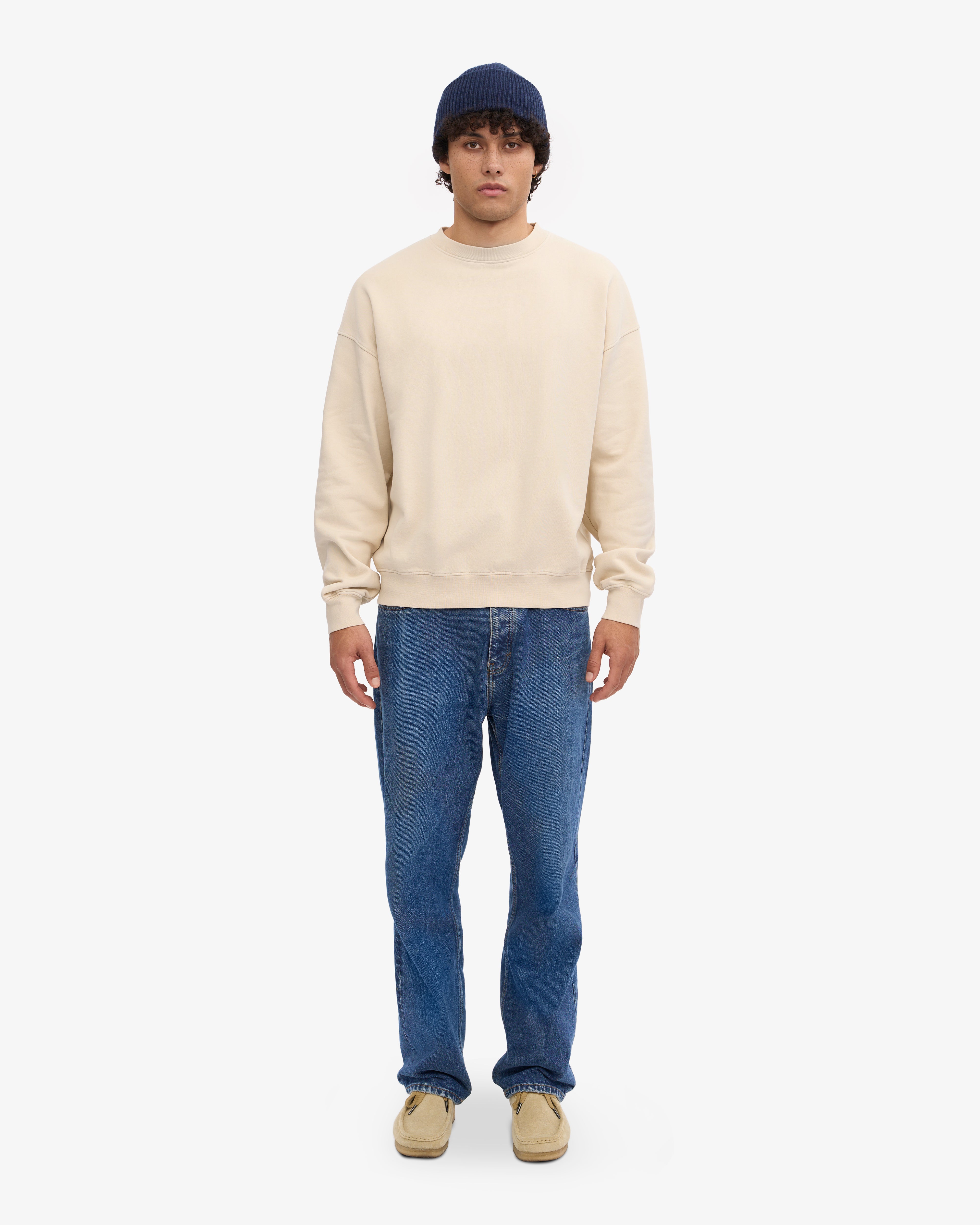 Organic Oversized Crewneck Sweatshirt - Ivory White | Soft & Comfortable Cotton Pullover for Women & Men | Perfect for Casual Wear, Loungewear & Cozy Outfits
