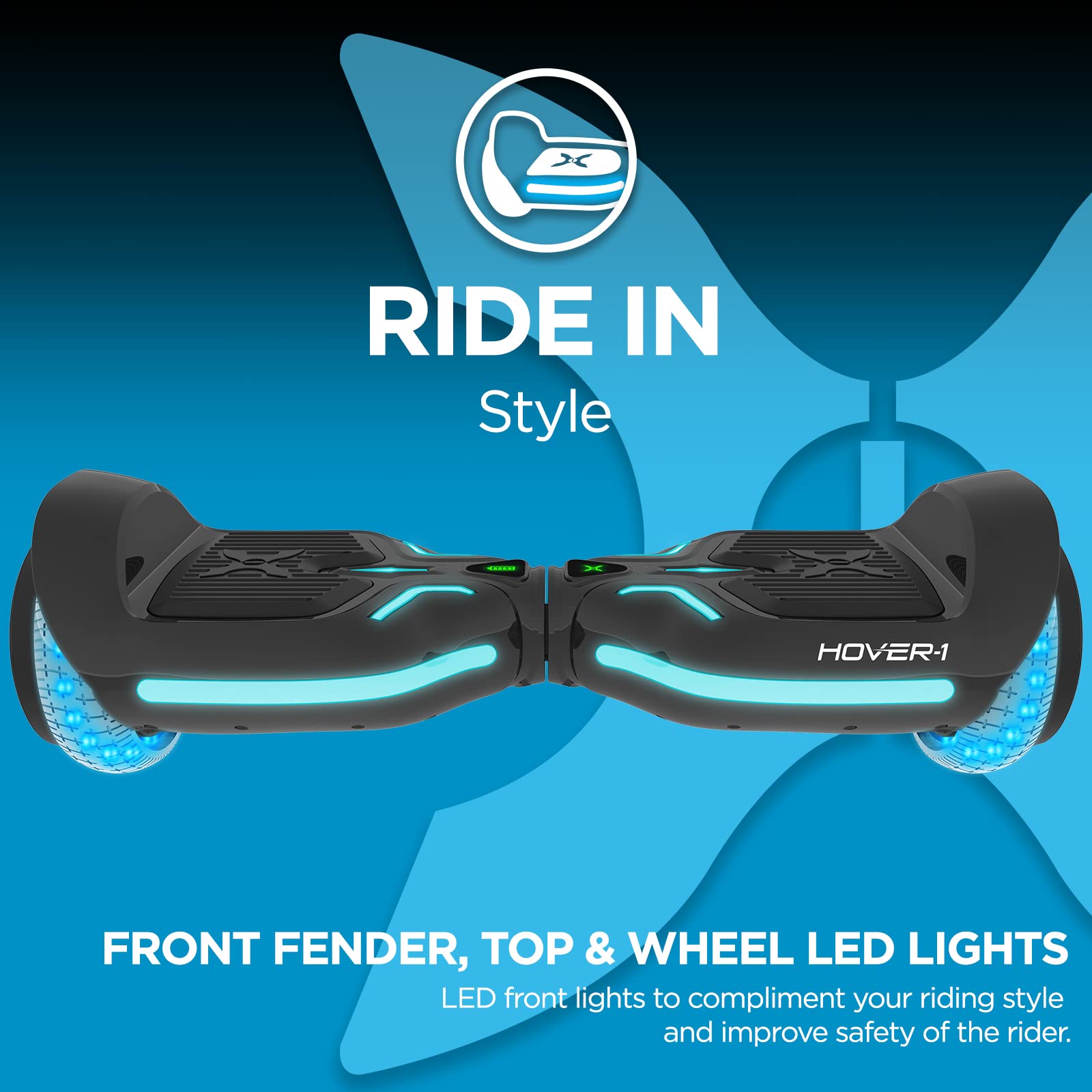 Hover-1 H1-100 Self-Balancing Electric Scooter with Infinity LED Wheel Lights - Perfect for Commuting, Campus Travel & Outdoor Fun