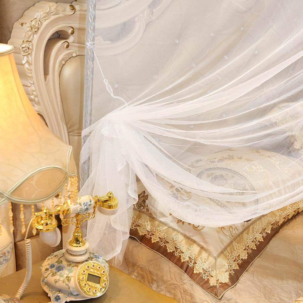 Luxury Princess 4-Poster Bed Canopy with Netting - 150x200x200cm Elegant Bed Curtain for Girls' Room Decor | Perfect for Kids Bedroom, Nursery, and Fantasy Themed Sleepovers