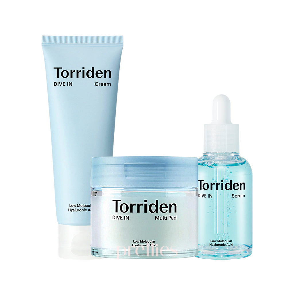 Torriden Dive In Collection Set - Hydrating Serum, Multi Pad & Moisturizing Cream for Dry Skin - Korean Skincare Routine for Day & Night Use