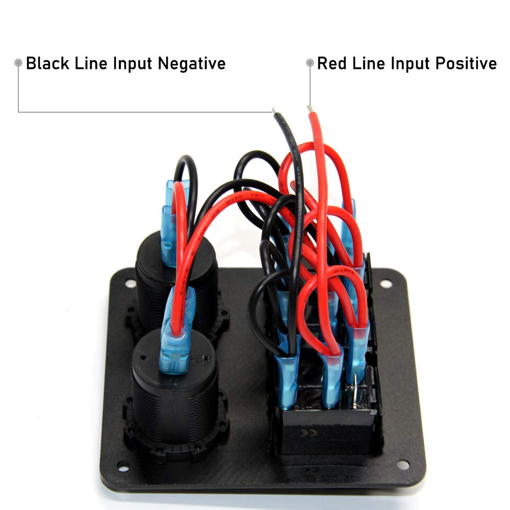 3 Gang Switch Panel with 3.1A 12V/24V USB Power Socket + Cigarette Lighter & LED Light - Heavy Duty Switch Box for Trucks, Cars, RVs, Boats & Off-Road Vehicles | Perfect for Dashboard Accessories & Vehicle Power Management