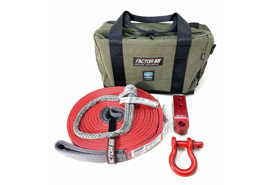 Factor 55 Owyhee Vehicle Recovery Kit - Medium Duty Off-Road Winch Accessory for Jeep, Truck & SUV - Perfect for Mud, Sand & Rocky Terrain Recovery