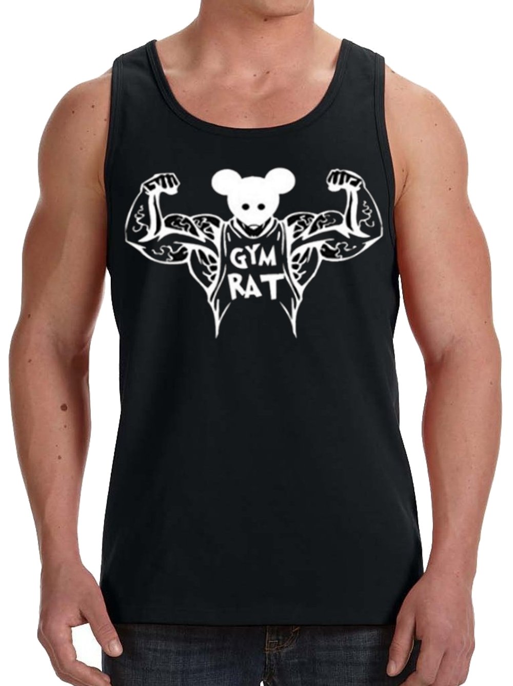Interstate Apparel Men's Funny Gym Tank Top - Workout Fitness Shirt for Gym Rats - Black - Perfect for Weightlifting, Bodybuilding & Casual Wear