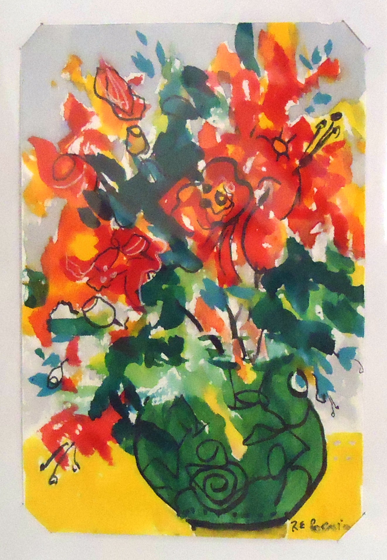 Ruth Formica Floral Still Life Painting Notecard - Elegant Botanical Art for Greeting Cards, Stationery & Home Decor