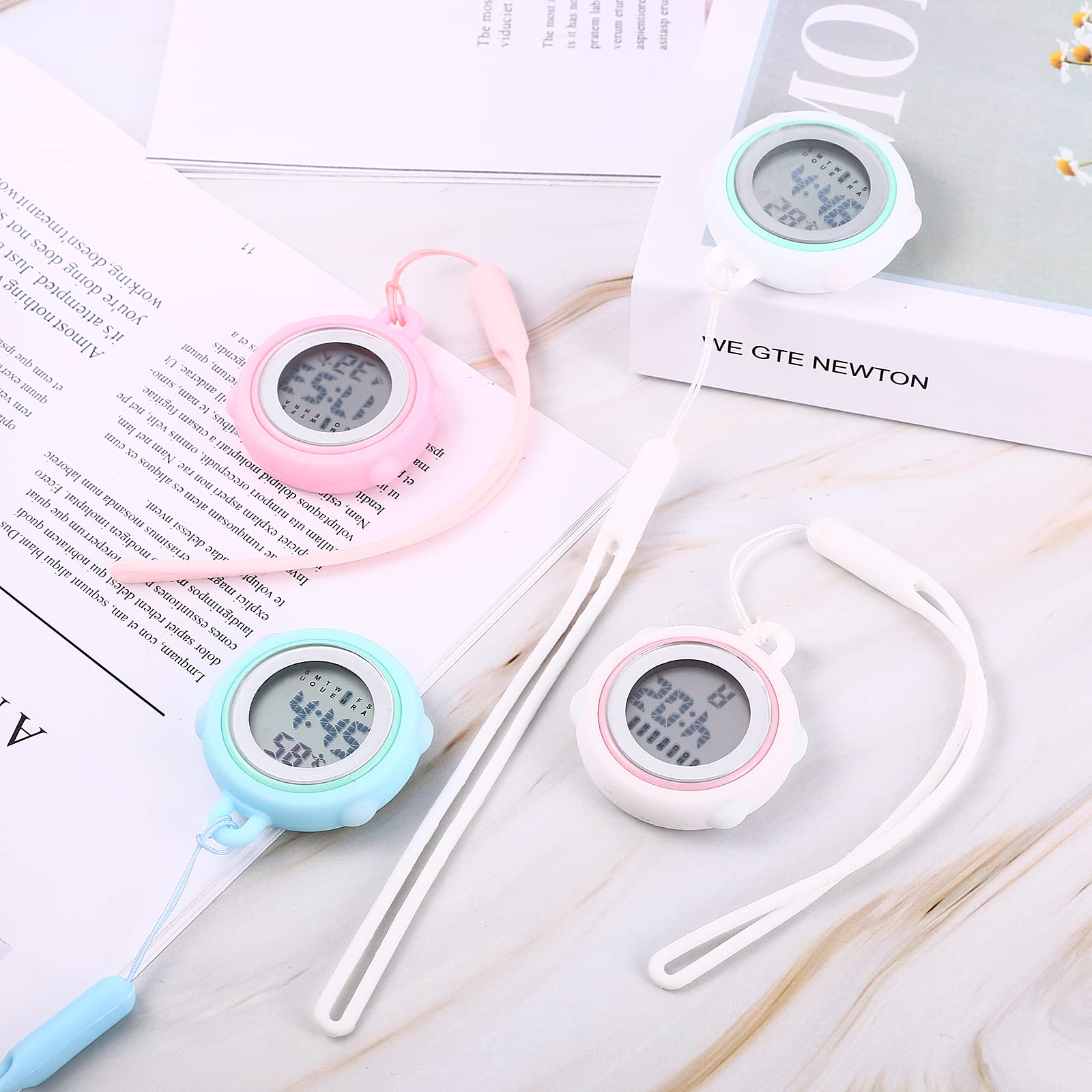 Waterproof Silicone Digital Clip Watch for Nurses & Doctors - Portable Lapel Lanyard Watch with Calendar & Stopwatch | Ideal for Medical Professionals, Teachers, and Outdoor Activities