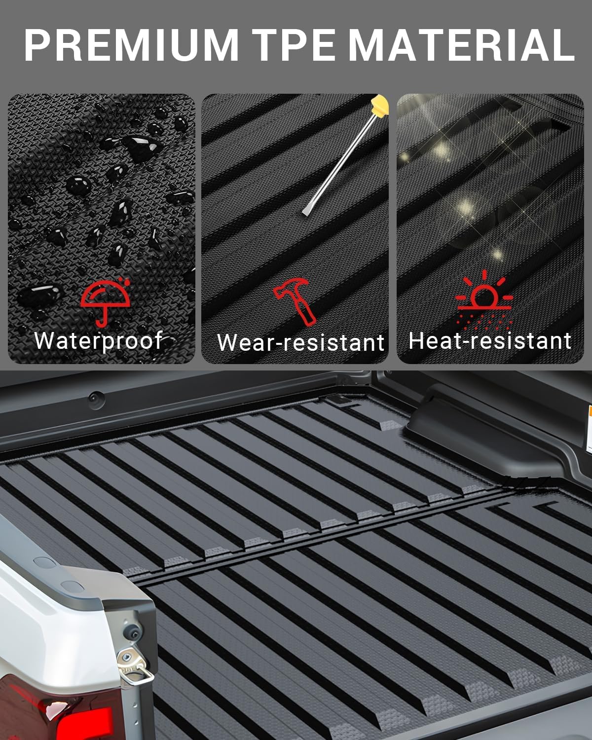 **Upgraded Ecarzo Bed Mat for 2017-2025 Honda Ridgeline 5.3FT Truck Bed | Heavy Duty TPE Cargo Liner | All-Weather Protection | Perfect for Camping, Hauling & Outdoor Adventures**