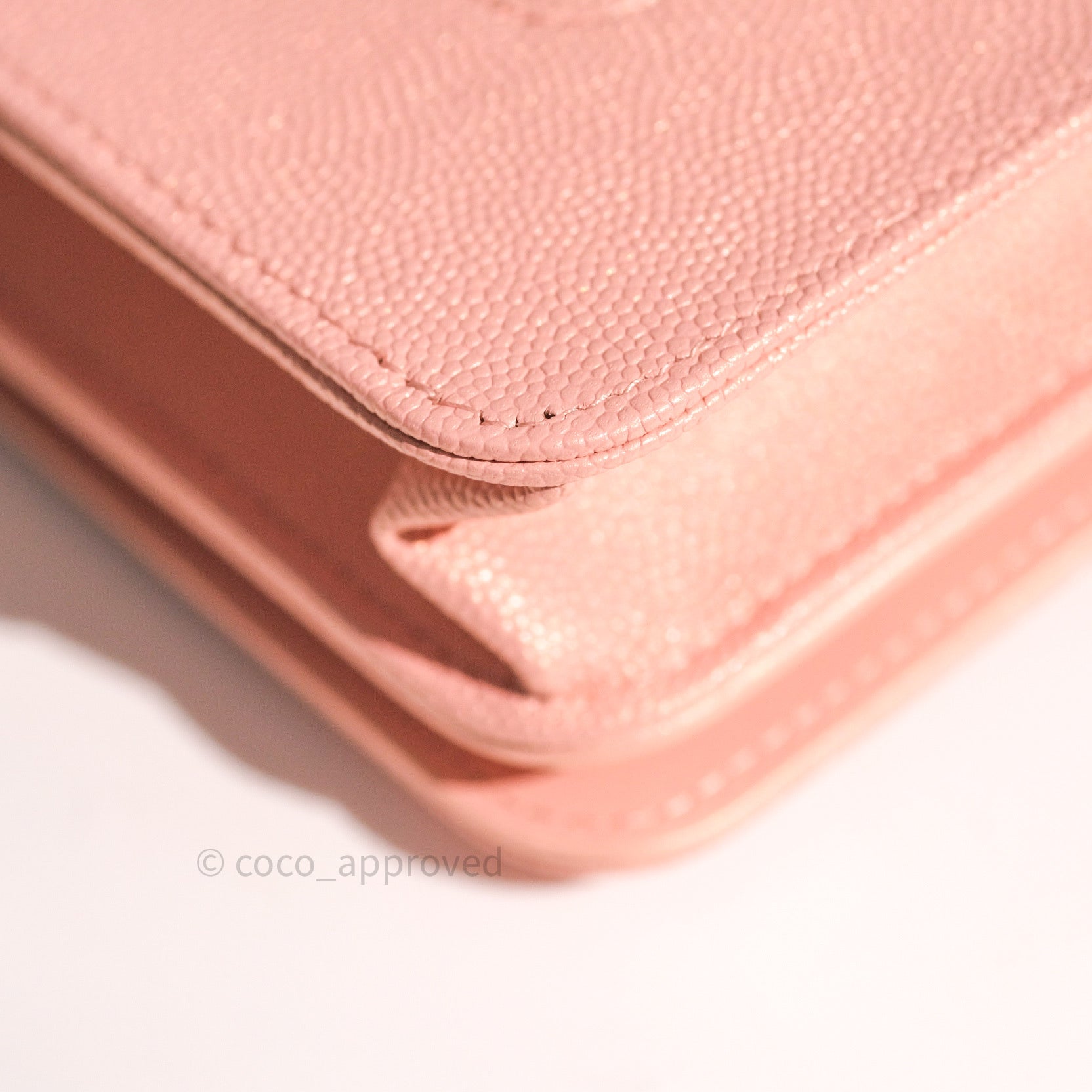 Chanel Chevron Wallet on Chain WOC Rose Gold Caviar Leather with Silver Hardware - Perfect for Evening Events & Luxury Fashion Accessories