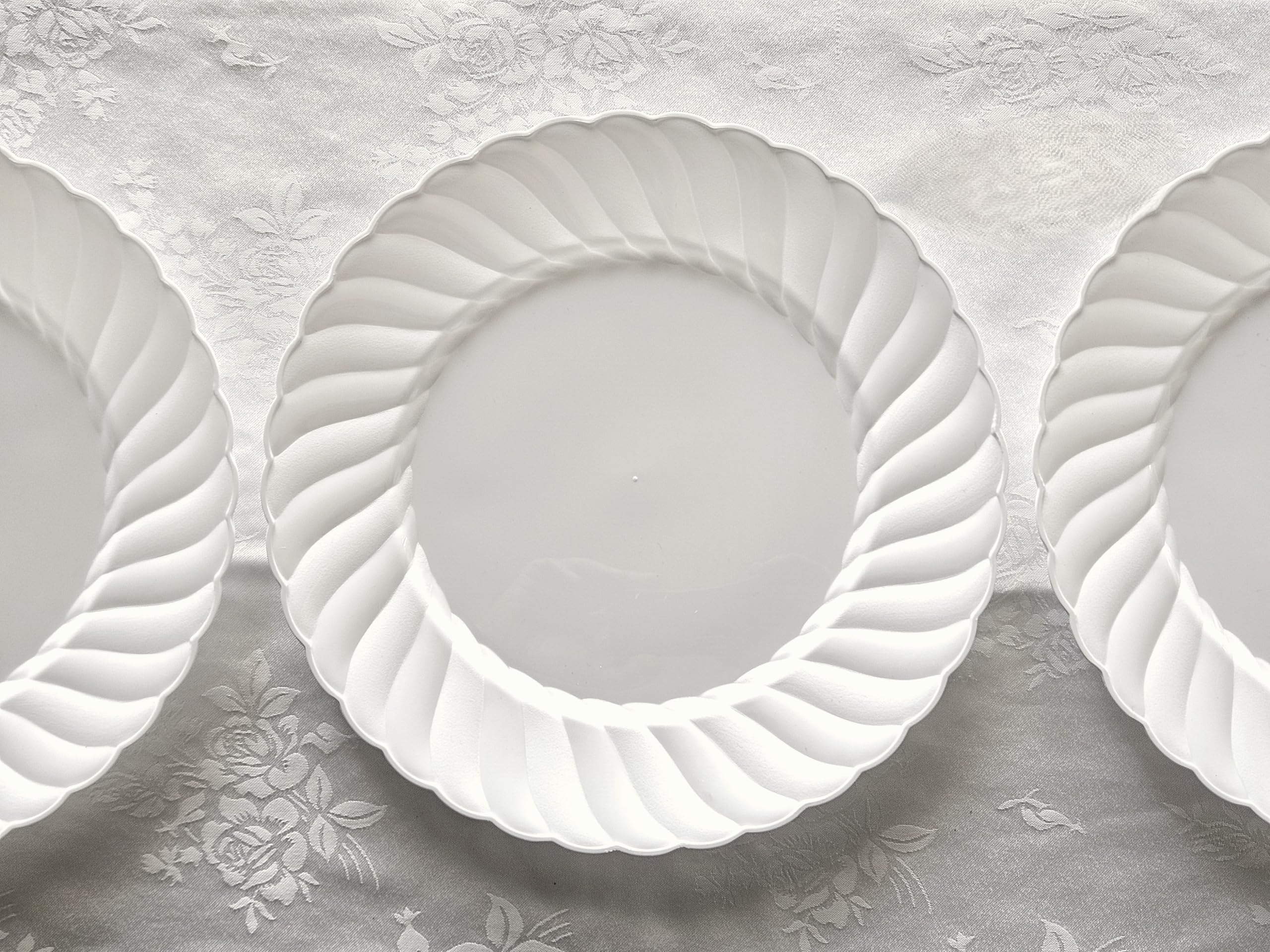 240 Pack Heavyweight Disposable Plastic Bowls - 12oz White Blossom Design Soup Bowls for Wedding, Party & Catering | Durable Party Supplies for Events, Picnics & Family Gatherings