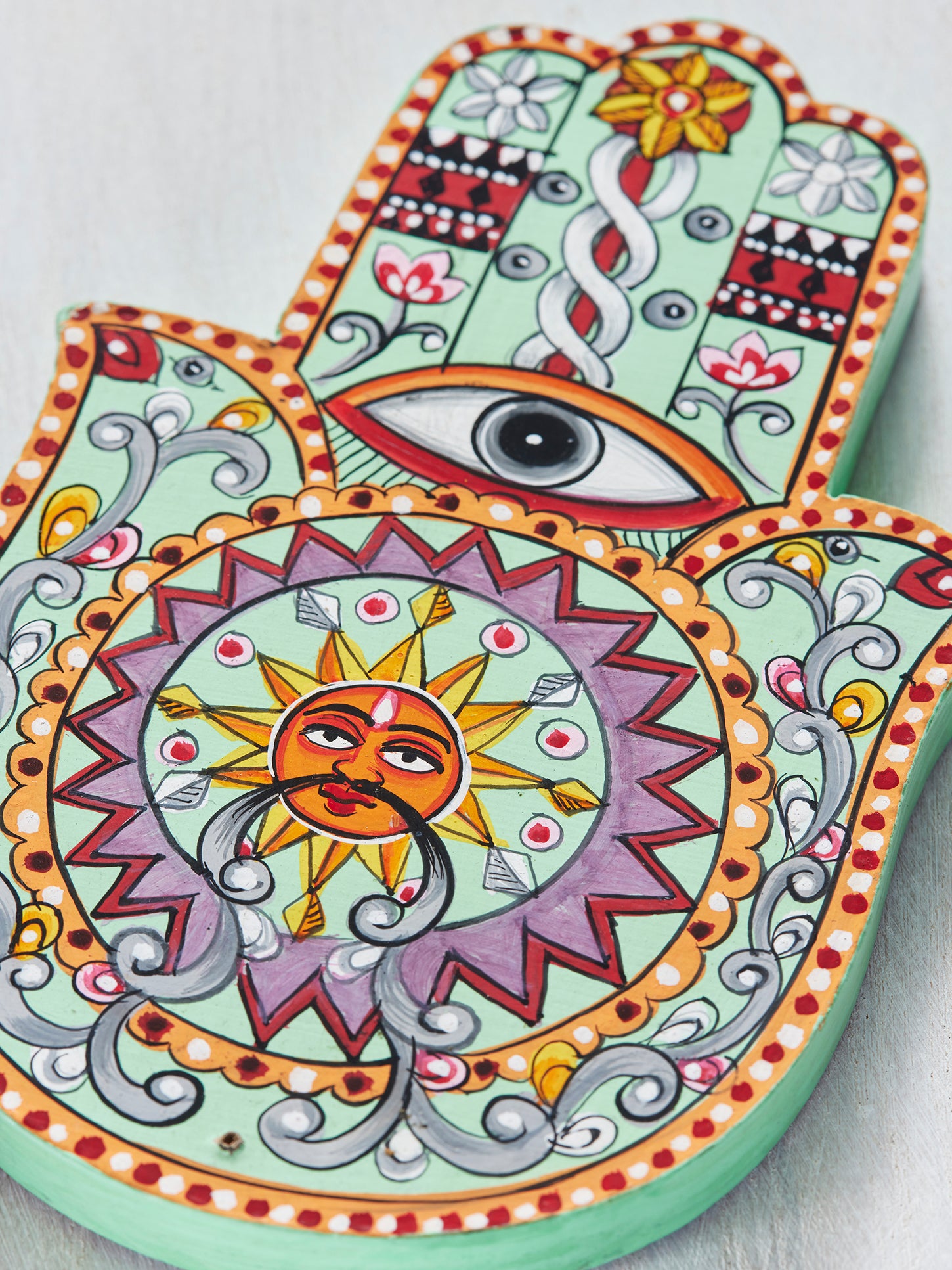 Namaste Mandala Incense Burner with Hamsa Design - Handmade Ceramic Aromatherapy Diffuser for Meditation, Yoga & Home Decor | Perfect for Spiritual Healing & Relaxation Spaces