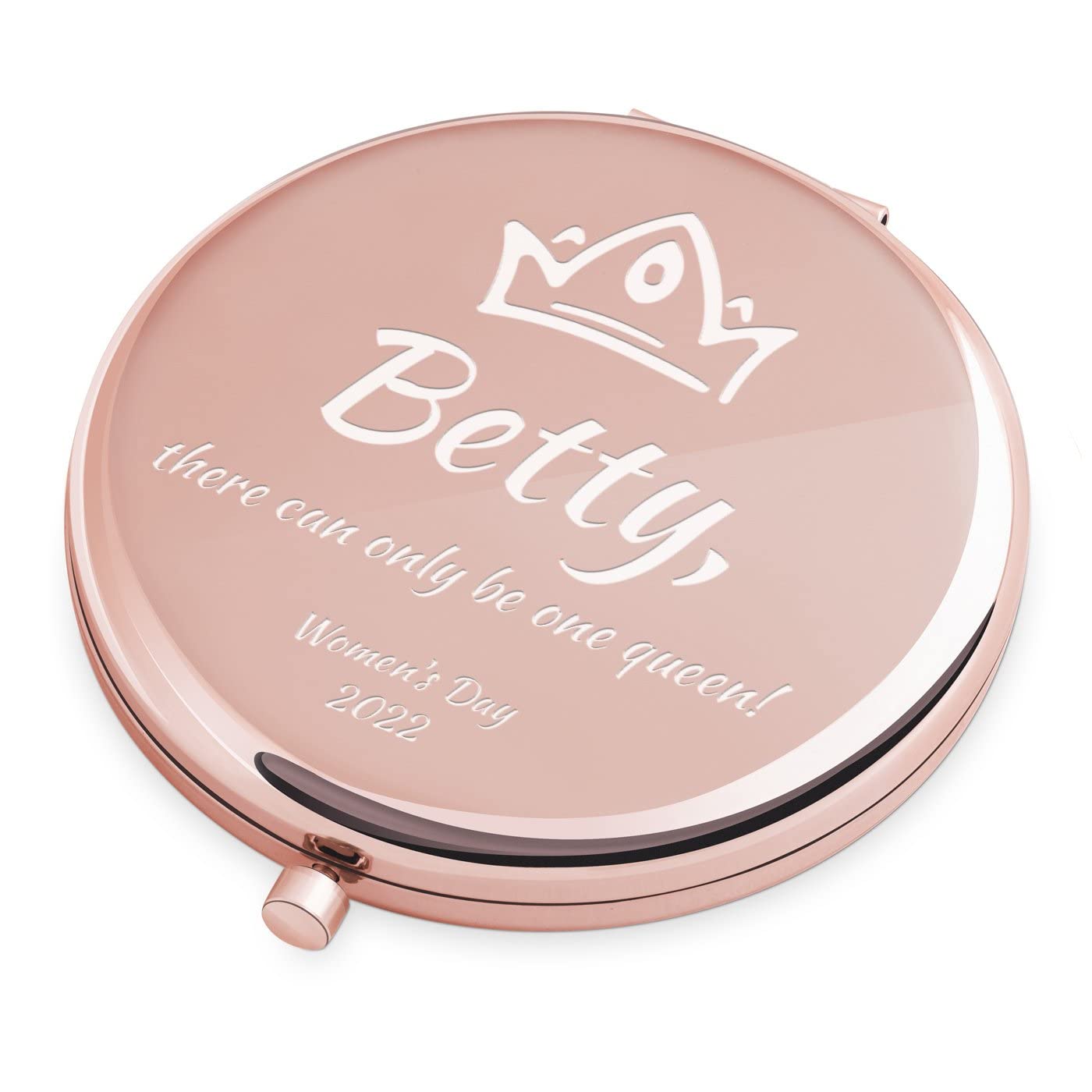Personalized Rose Gold Compact Mirror for Women - Custom Cosmetic Mirror with Crown Design - Elegant Gift for Birthday, Anniversary & Special Occasions - Perfect Makeup Accessory for Travel & Daily Use