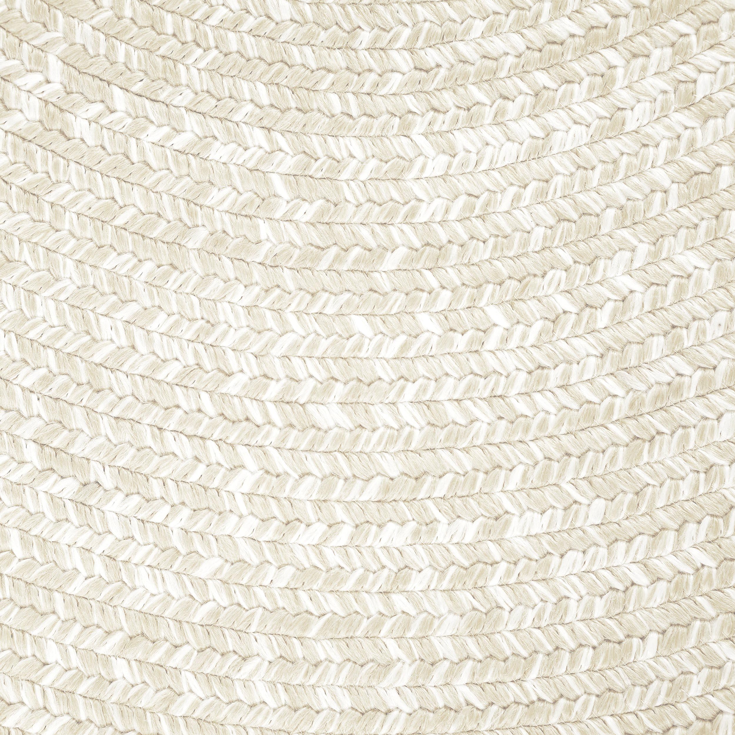 Premium Reversible Braided Oval Rug 8'x10' - Soft Washable Indoor/Outdoor Carpet for Living Room, Bedroom, Office - Cream-White Home Decor - Perfect for High Traffic Areas & Cozy Spaces