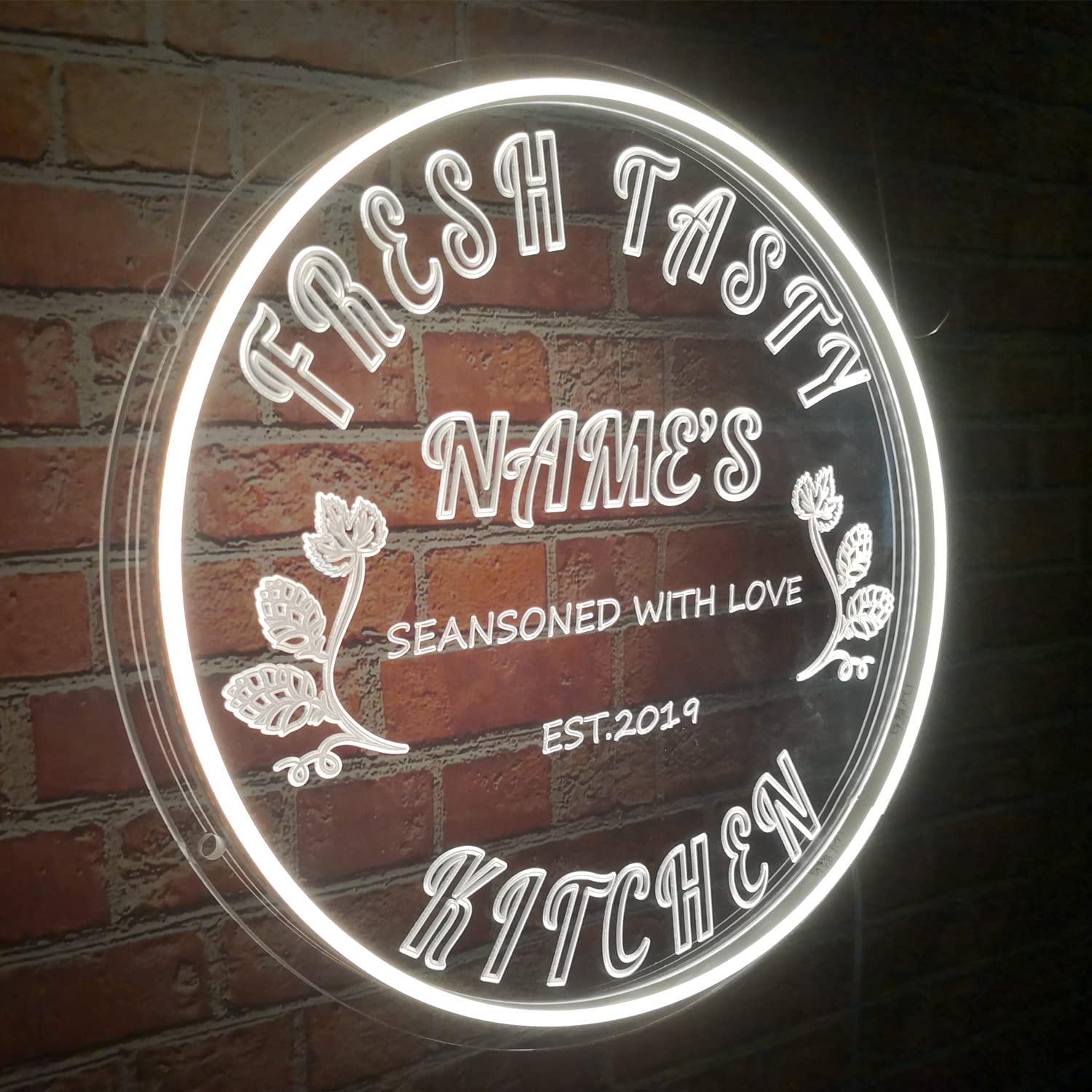 Custom Acrylic Kitchen Neon Light Sign - Personalized Name Wall Decor Art - 16