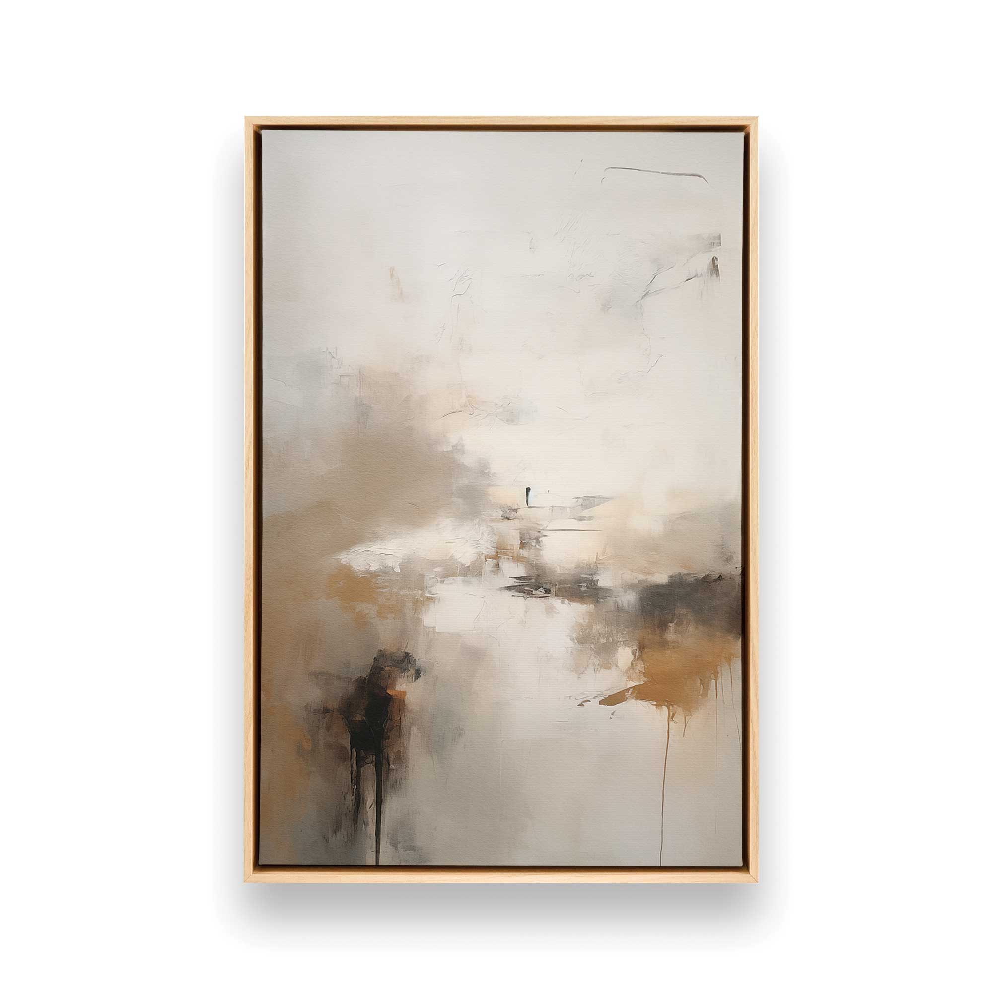 Gentle Gilded Gust I - Modern Abstract Canvas Wall Art Print - Perfect for Living Room, Bedroom & Office Decor