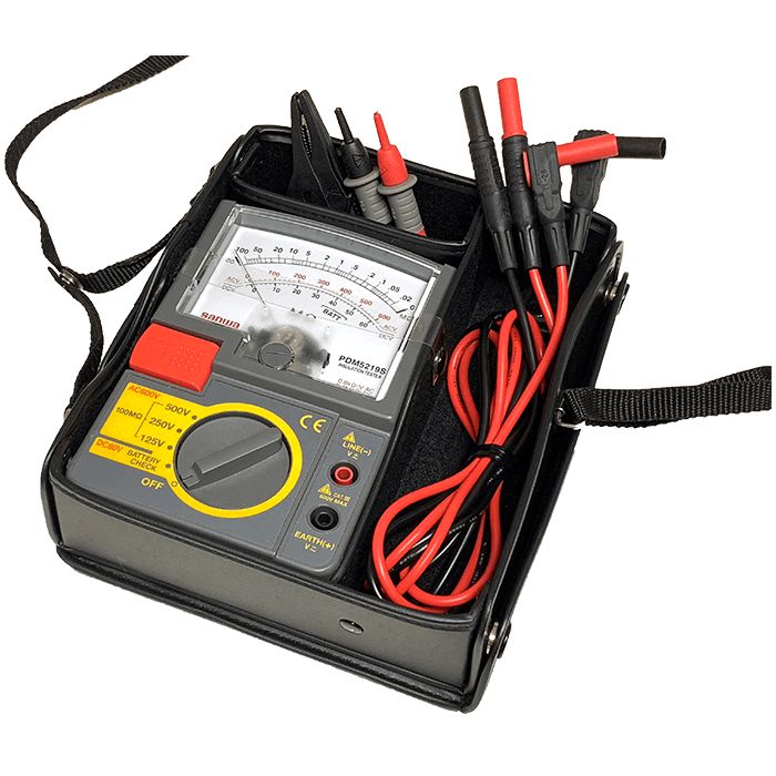 PDM5219S Analog Insulation Tester - 125V/250V/500V Portable Insulation Resistance Meter for Electrical Equipment Testing & Maintenance (Ideal for HVAC, Industrial Wiring, and Home Electrical Safety Checks)