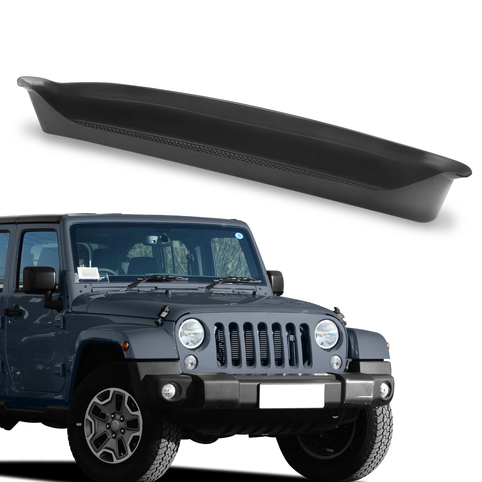 Jeep Wrangler JL JLU & Gladiator JT (2018-2023) Grab Handle Storage Tray Organizer - Black Interior Accessory Box with Microfiber Liner | Perfect for Road Trips, Camping & Off-Road Adventures