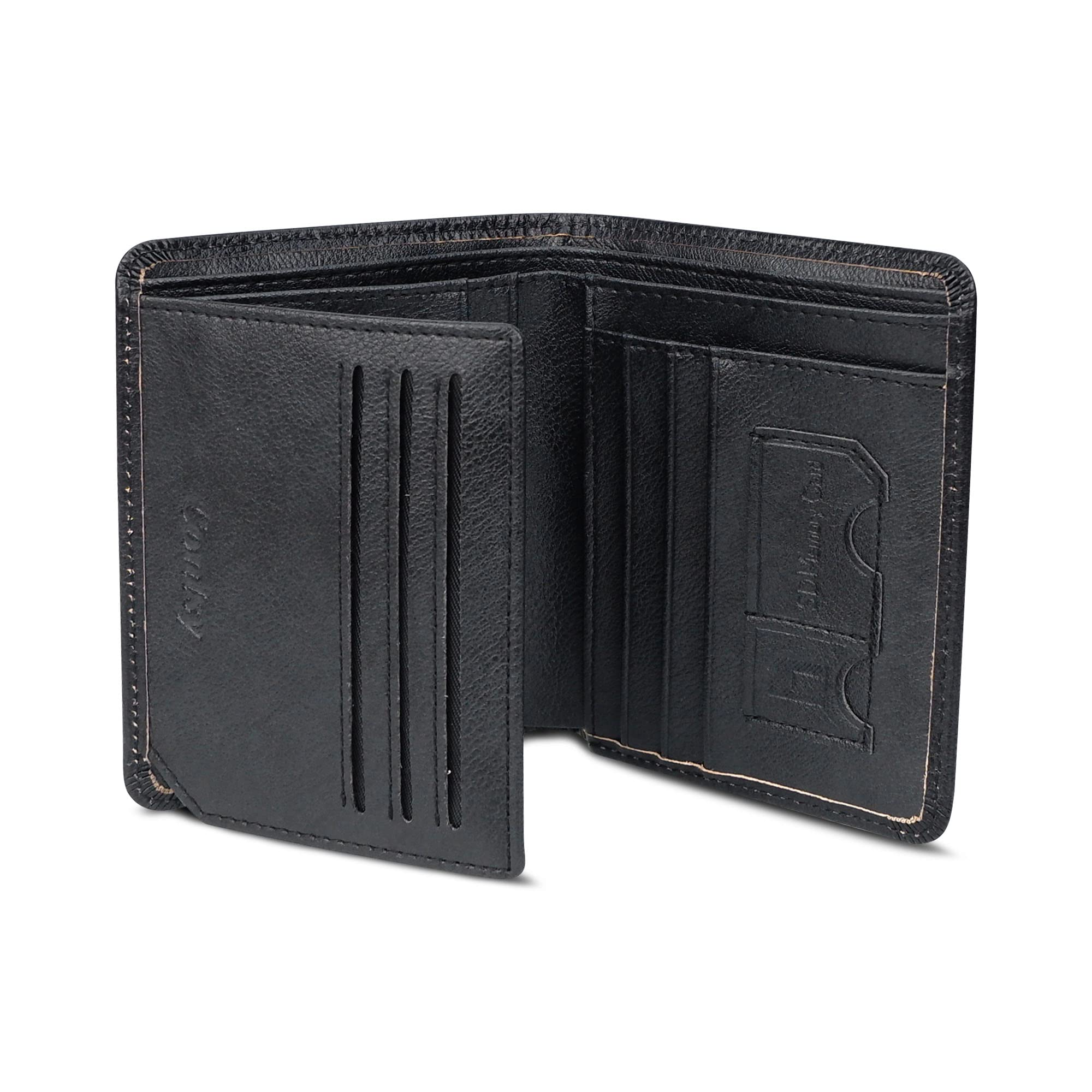 CONISY Genuine Leather RFID Blocking Wallet for Men - Slim Bifold Front Pocket Wallet with 2 ID Windows | Perfect for Everyday Carry, Travel & Business Use