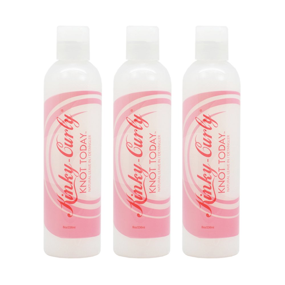 Kinky Curly Knot Today Leave-in Conditioner 8oz (Pack of 3) - Natural Hair Detangler for Curly & Coily Hair - Perfect for Daily Moisture & Frizz Control at Home or On-the-Go