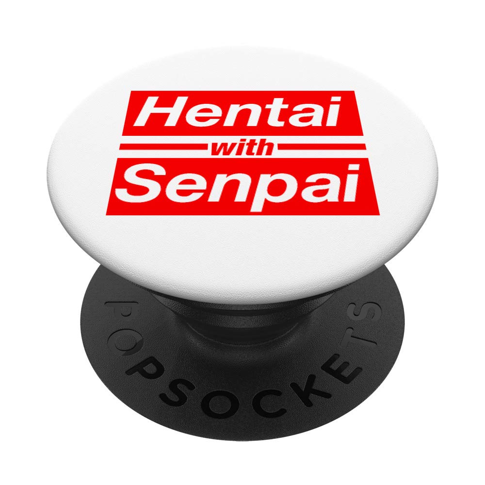 Cute Anime Manga Hentai Senpai Japanese Parody PopSockets PopGrip - Swappable Phone Grip for iPhone, Samsung & Tablets - Perfect for Anime Fans, Cosplay & Otaku Culture