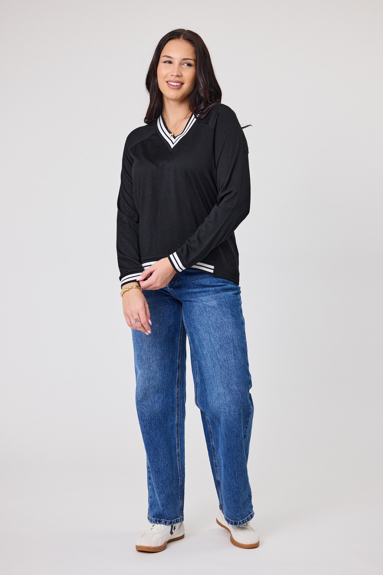 Alpine by Shine On Women's Merino Wool Sports Trim Top - Breathable Workout Shirt for Running, Yoga & Outdoor Activities - Black