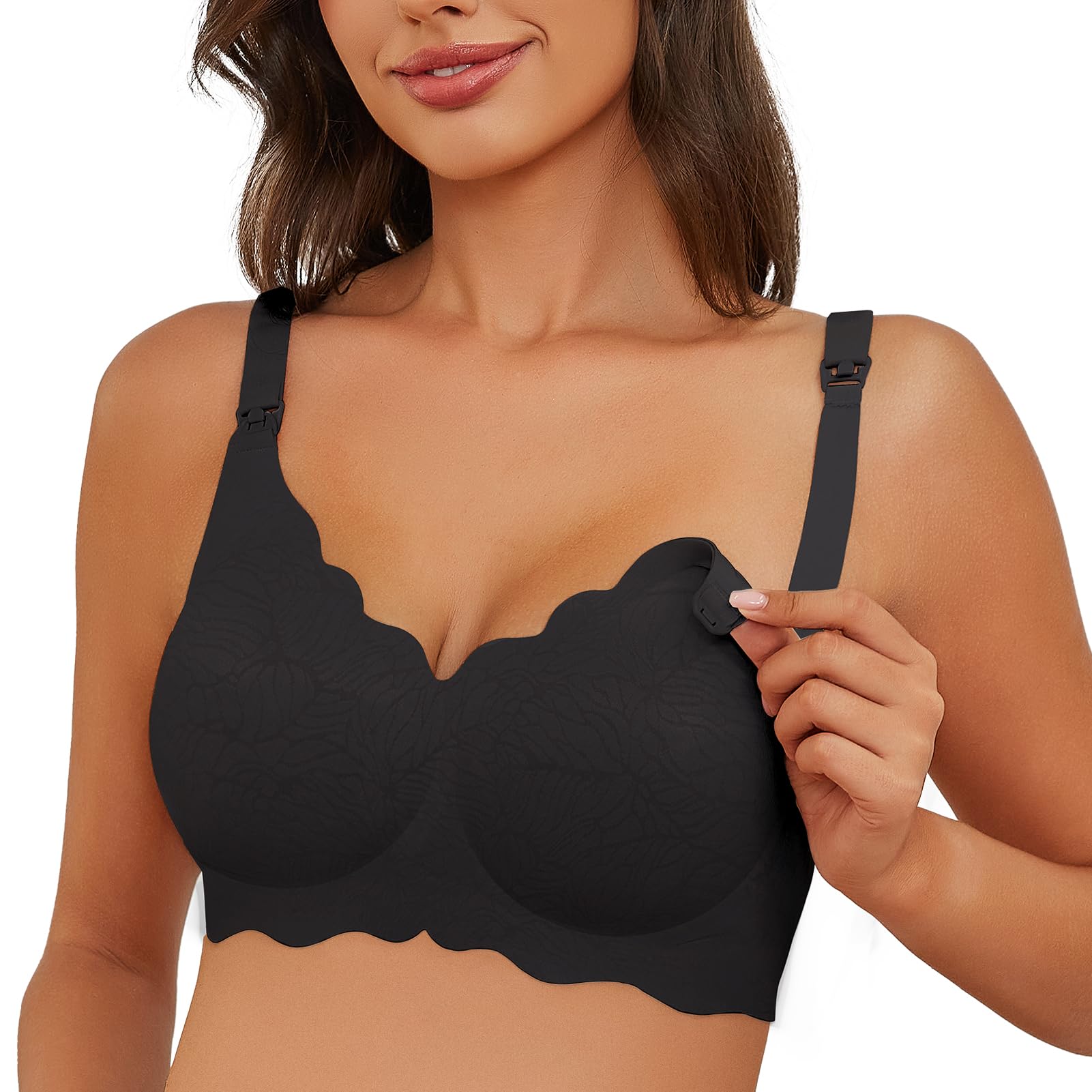 Gailife Floral Nursing Bras for Breastfeeding - Comfortable Maternity Bras for Pregnancy - Seamless Bralettes with Extra Extender - Perfect for Daily Wear and Postpartum Recovery