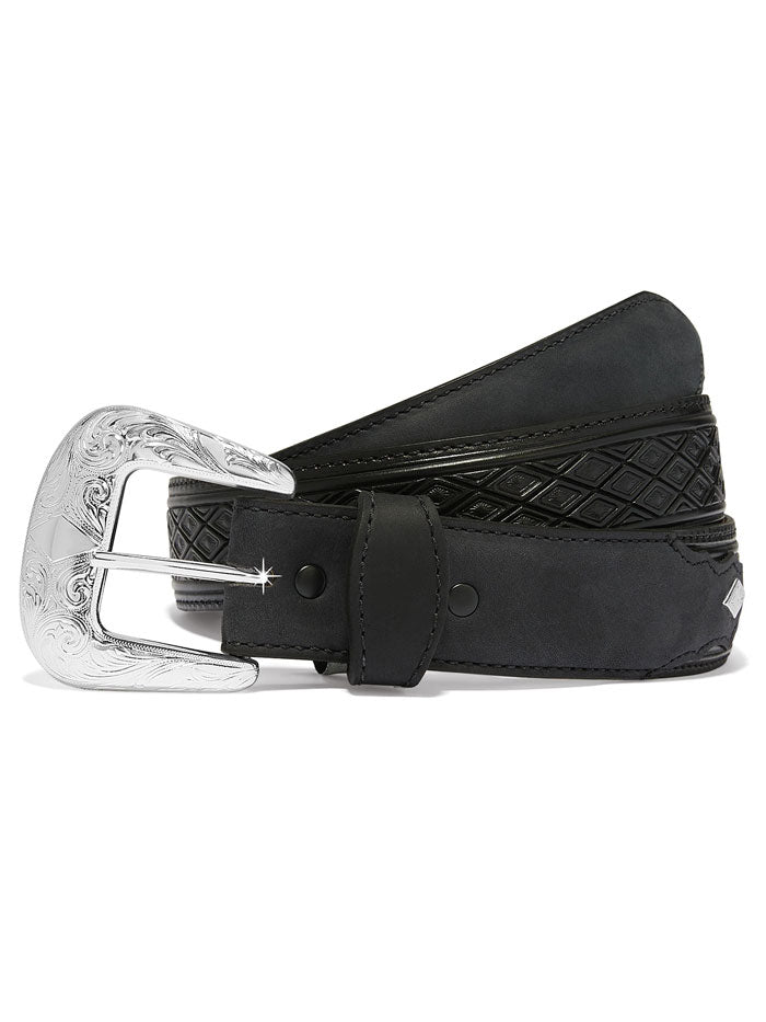 Justin C14183 Men's Diamond Ridge Belt - Black | Genuine Leather Dress Belt for Formal & Casual Wear | Perfect for Office, Wedding & Everyday Use