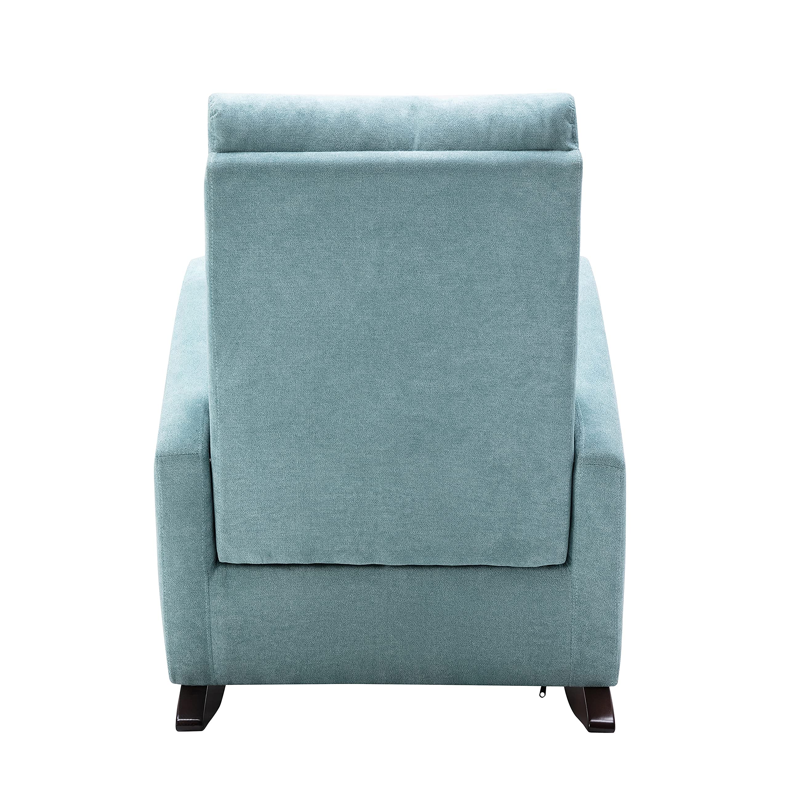 Velvet Rocking Chair - Modern Upholstered Lounge Chair with High Back & Padded Seat, Comfortable Nursery Rocker for Living Room, Bedroom, Nursery - Mint Green | Perfect for Relaxing, Reading & Nursing