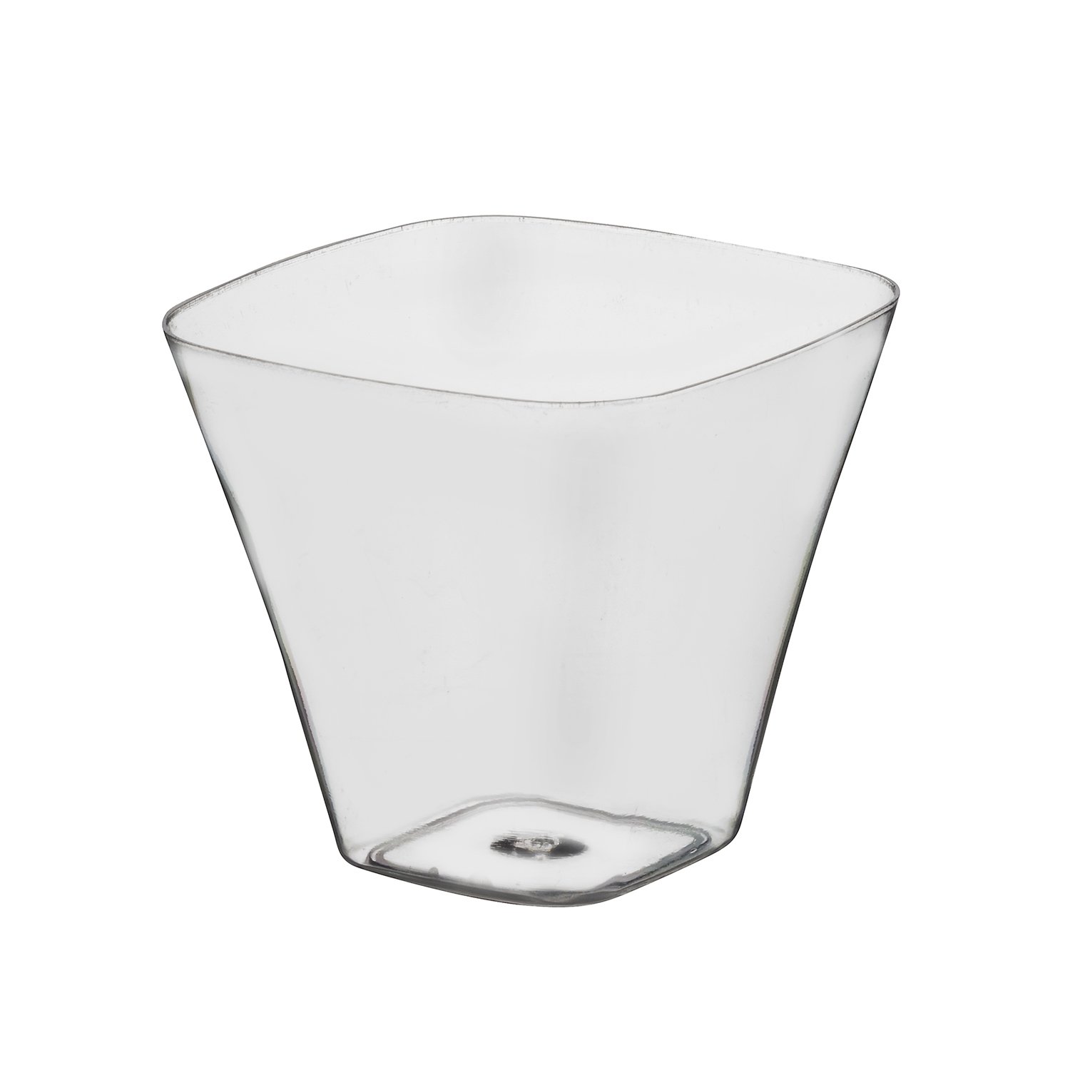 960-Pack Mini Hard Plastic Curved Square Cups - Clear Party Drinking Glasses for Weddings, Events & Celebrations | Durable Disposable Cups for Cocktails, Beverages & Party Supplies