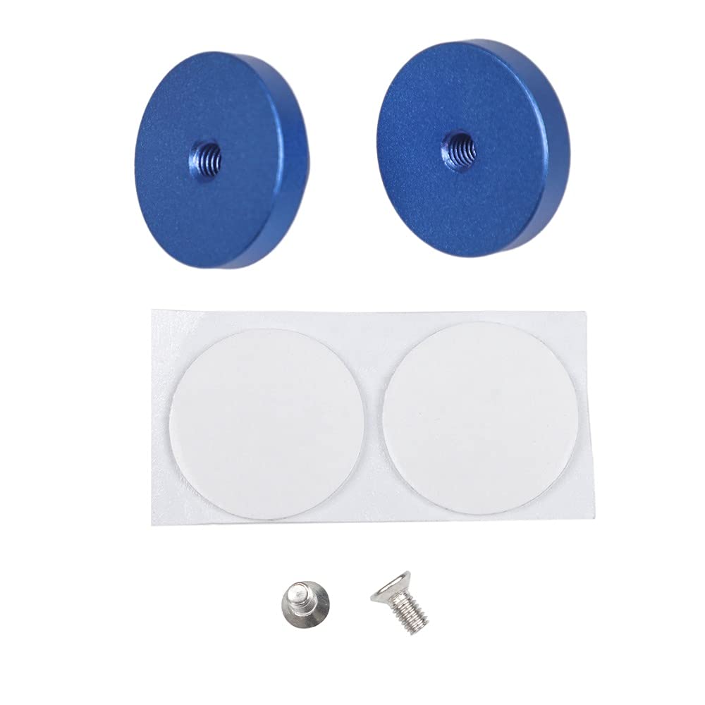 2-Pack Sand-Blasted Anodized CNC Feet Screws with Double-Sided Tape - Replacement for SP64 KBD75 Filco Melody 96 ID75 AMJ40 CNC Keyboard Cases (Blue) - Perfect for Mechanical Keyboard Customization & Desk Setup