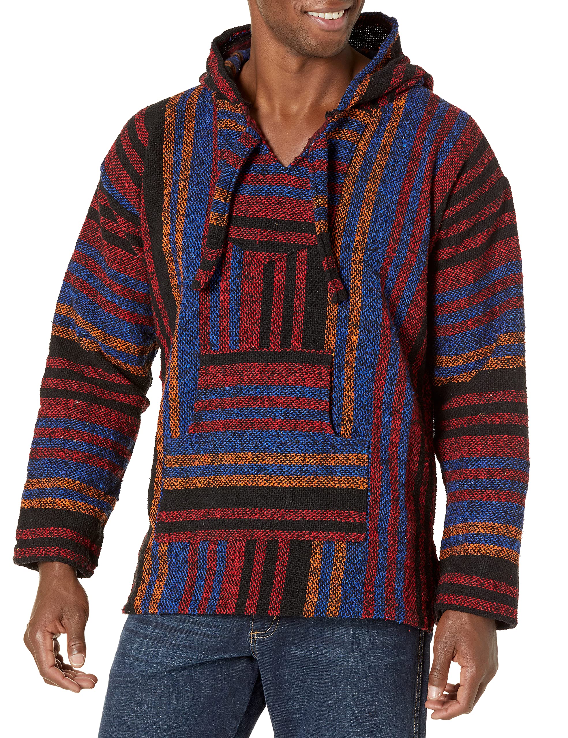 Premium Baja Hoodie Sweatshirt - Soft Mexican Pullover Poncho for Men & Women | Cozy Fleece Loungewear for Camping, Beach & Casual Wear