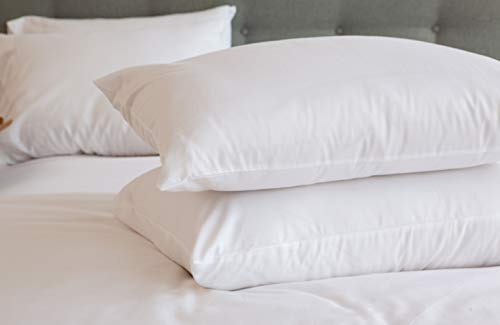 Organic Kapok Sleep Pillow with Zippered Sateen Cover - Hypoallergenic & Breathable for Side, Back & Stomach Sleepers - Perfect for Bedroom, Travel & Neck Pain Relief