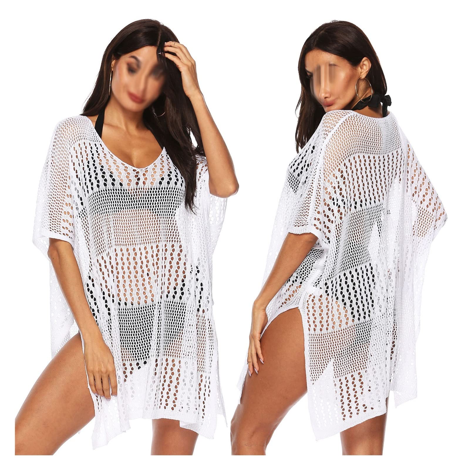 Sexy Hollow Out Bikini Cover Up - Elegant Women's Swimsuit Beach Dress for Summer | Lightweight Bathing Suit Shirt for Pool, Beach Vacation & Resort Wear (One Size, Multiple Colors)