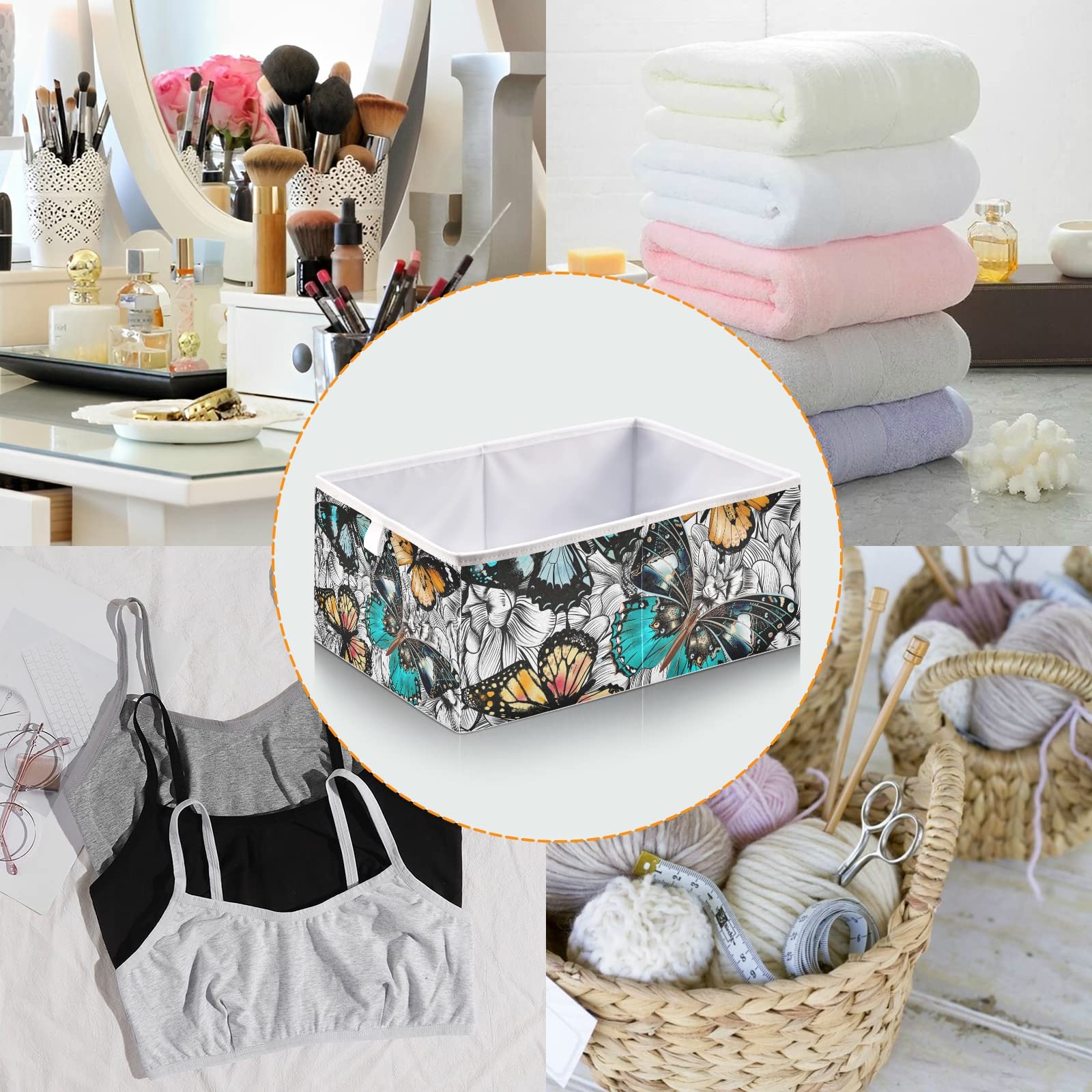 Foldable Collapsible Storage Baskets for Shelves - Waterproof Fabric Storage Box Bins (11 x 11 Inch) - Perfect for Closet, Pantry, Bathroom, Nursery & Toy Organization | Space-Saving Home Decor Solution