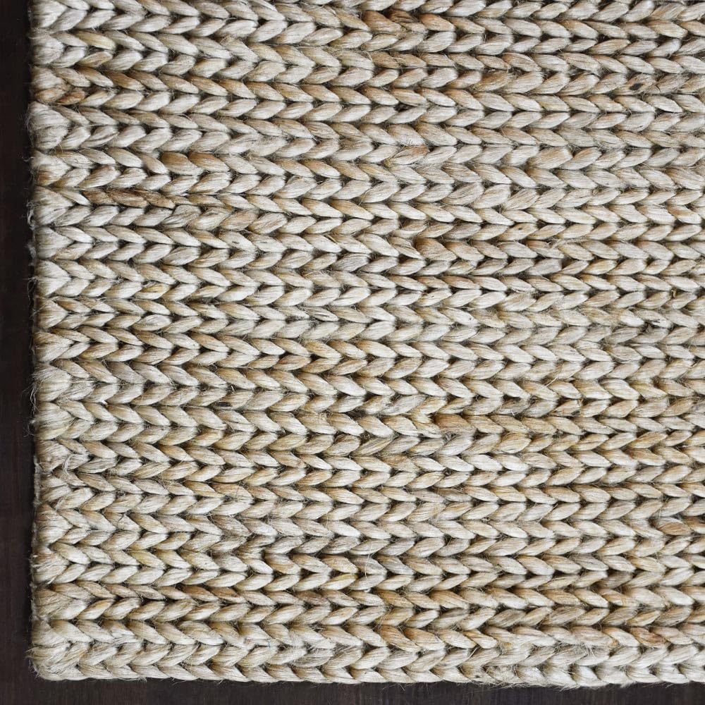 Hand Knotted SUMAK Jute Eco-Friendly Solid Area Rug 8'x10' Rectangle - Camel Color High Pile Natural Fiber Rug for Living Room, Bedroom & Outdoor Use | Handmade Plain Design (J00013)