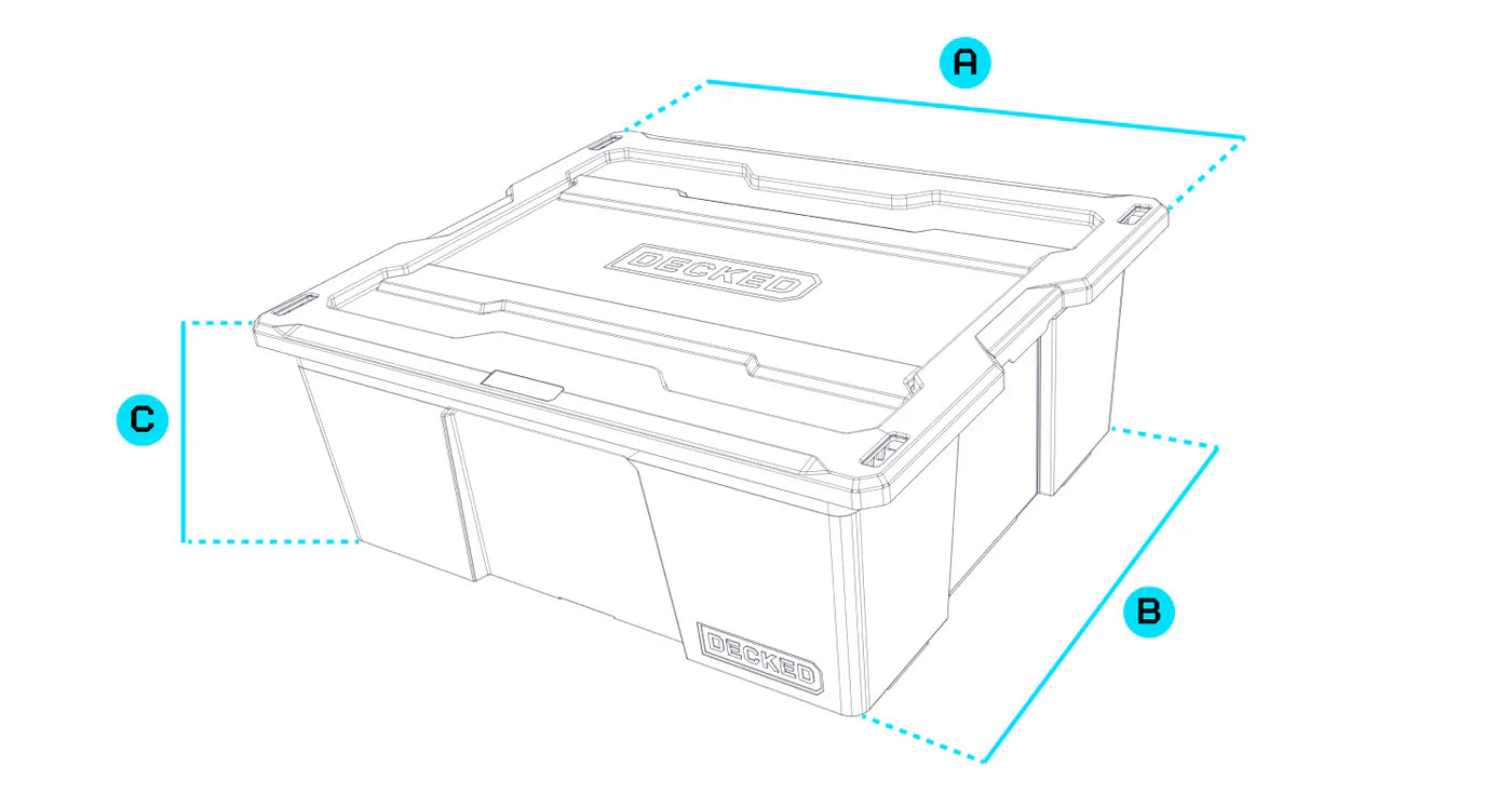 DECKED D CO Bin 32 - Heavy Duty Truck Bed Storage System (Set of 3) - Perfect for Organizing Tools, Camping Gear & Work Equipment in Pickup Trucks