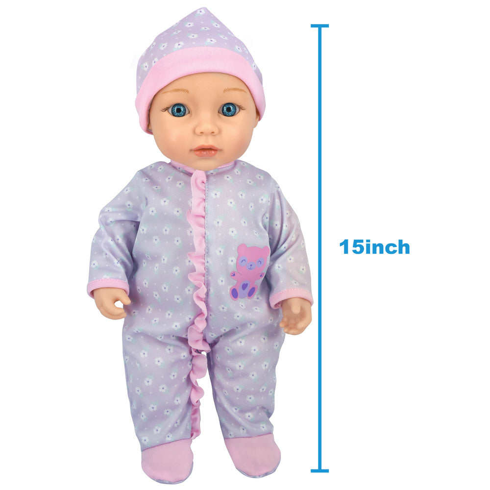 Cuddle Kids 15 inch Baby's First Check Up Doll - Pink & Purple Doctor Playset for Toddlers | Perfect for Role Play, Preschool Learning & Gift Giving
