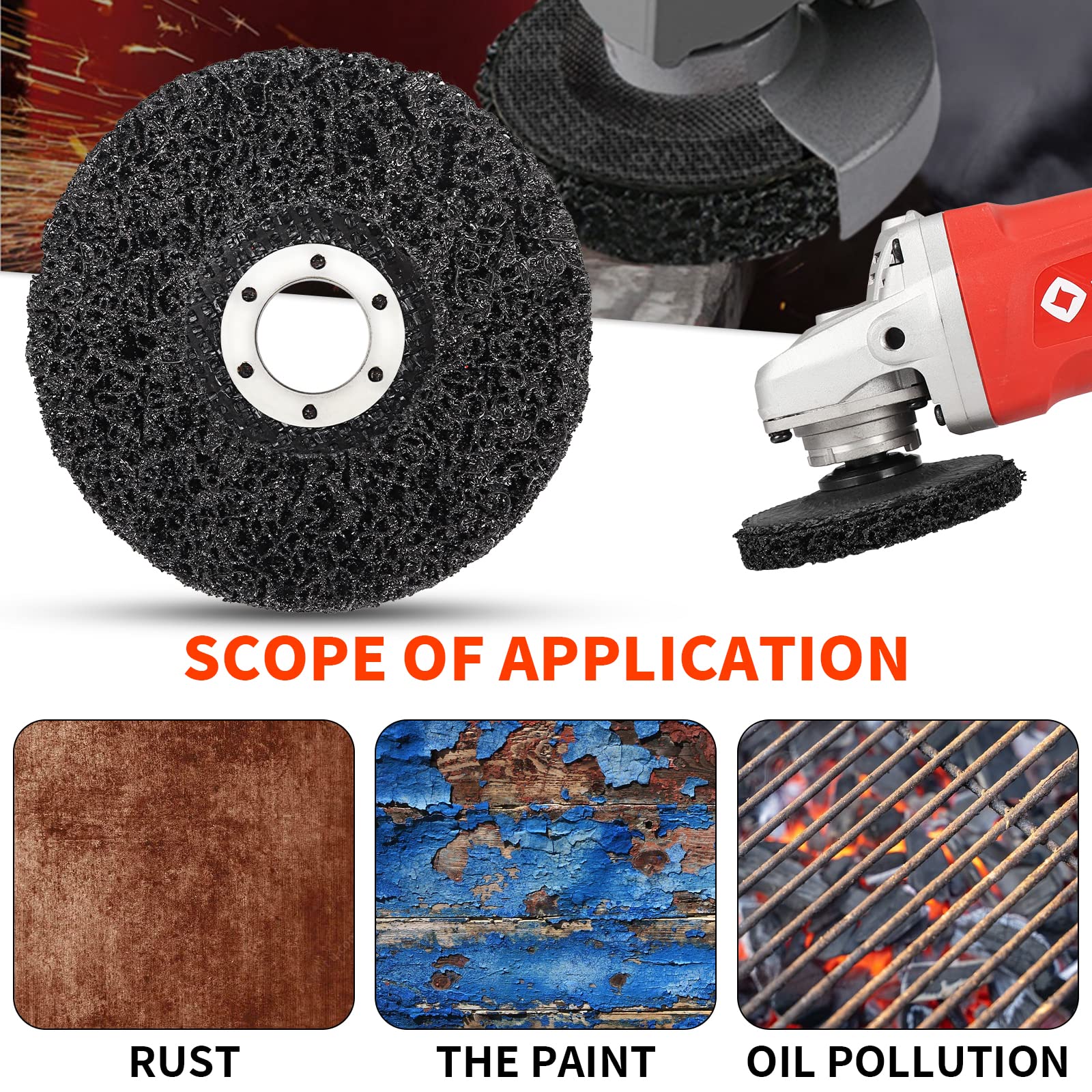 15Pcs 4.5 Inch Angle Grinder Wheel Set - Assorted Grit Flap Discs (60/80/120/240/320), Cut Off Wheels, Strip Discs, Felt & Nylon Polishing Pads - Metal Wood Stone Grinding & Polishing Kit for DIY & Professional Use