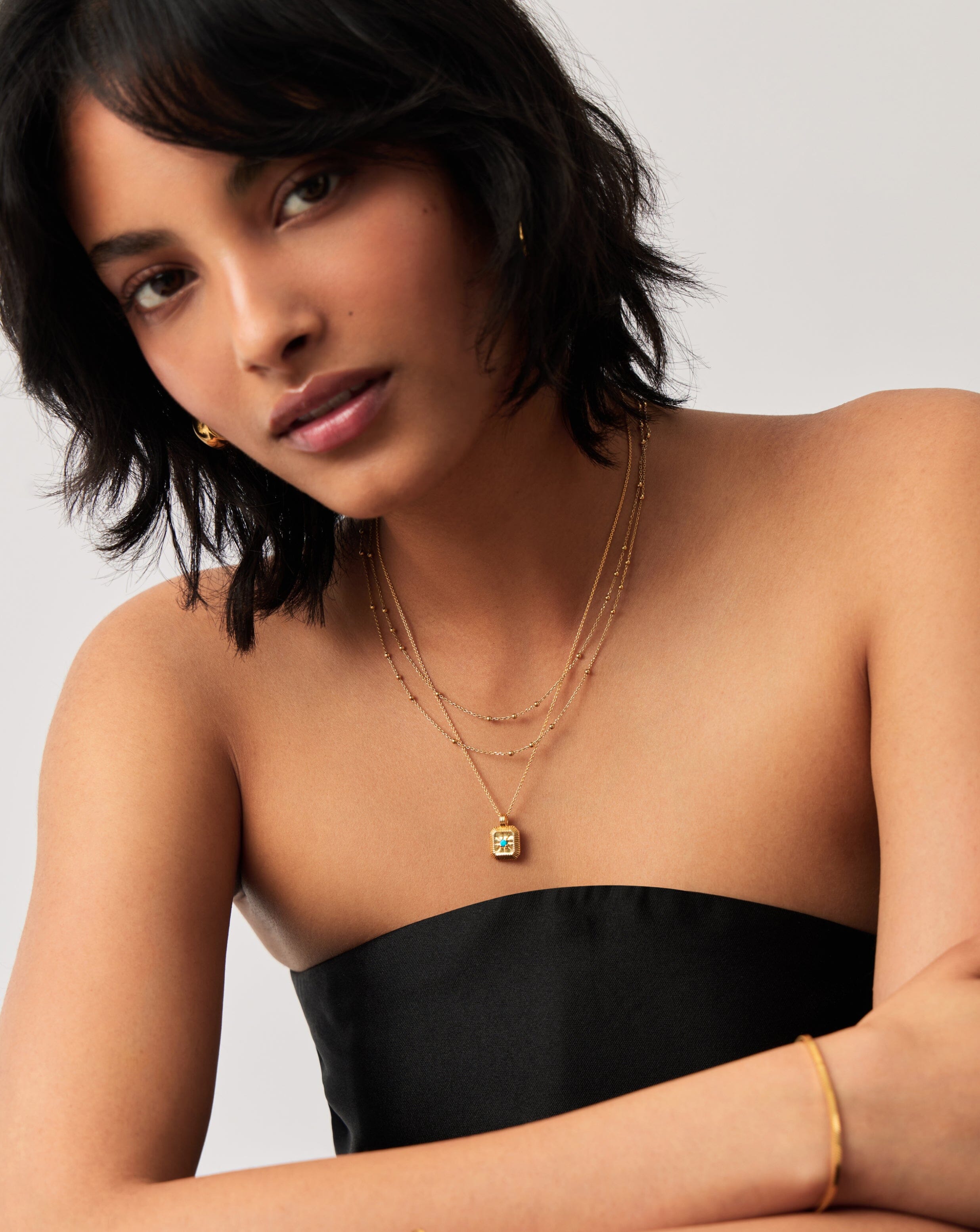 December Birthstone Pendant Necklace - 18k Gold Vermeil & Turquoise Magnesite Gemstone Jewelry | Perfect Gift for Christmas, Birthday & Anniversary