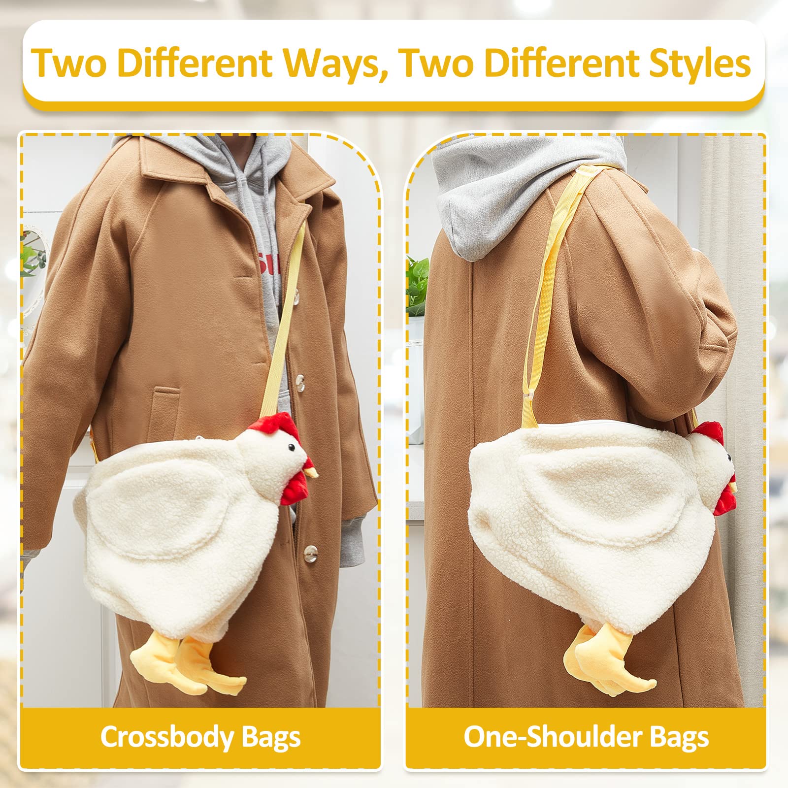 Saintrygo Fluffy Chicken Hen Purse Bag - Cute Animal Shoulder Handbag for Women & Girls - Perfect Funny Gift for Christmas, Birthday, Party & Cosplay Accessories