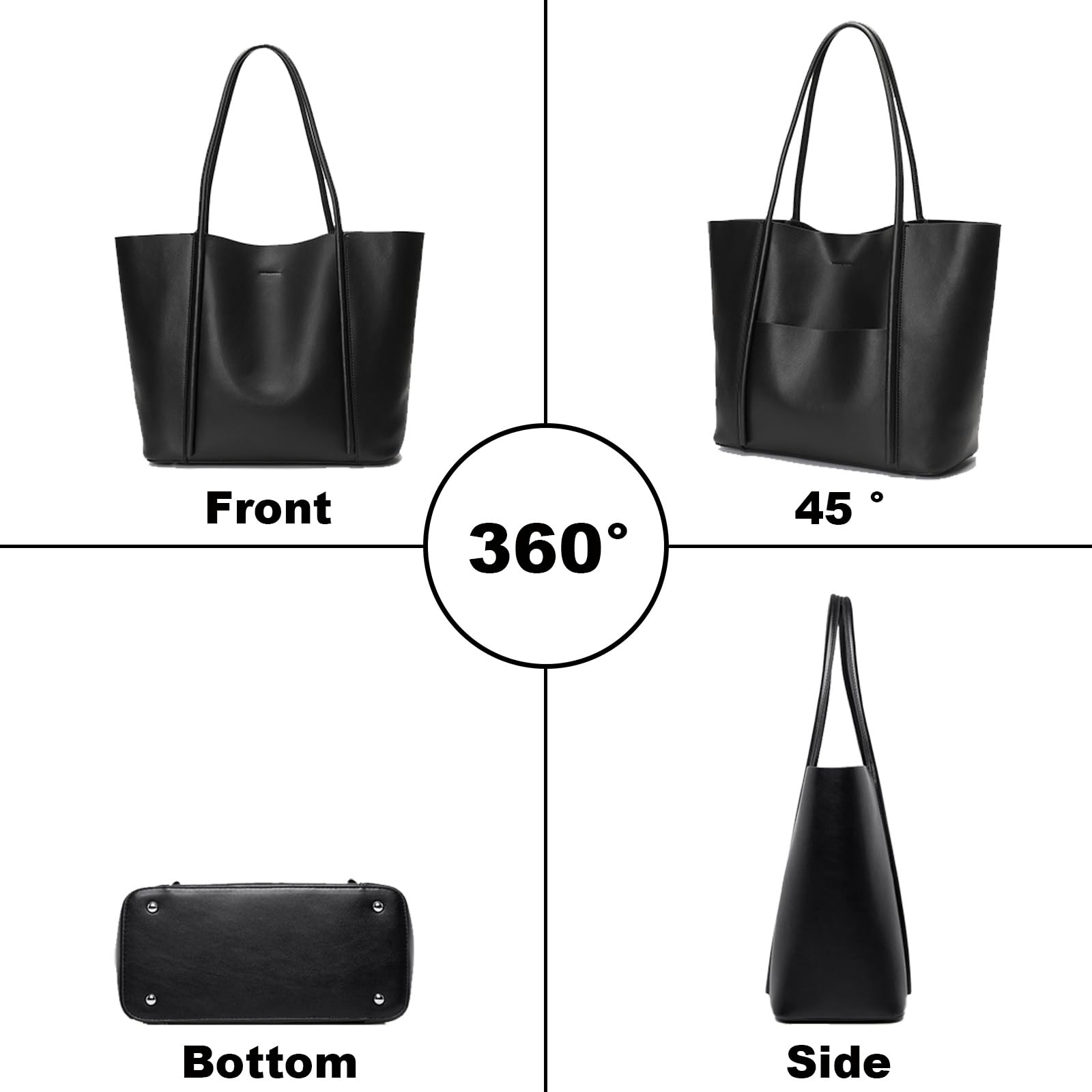 Premium Genuine Leather Tote Bags for Women - Spacious Large Capacity Work Bag, Stylish Top Handle Shoulder Purse | Perfect for Office, Travel & Everyday Use