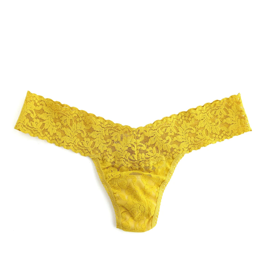 Hanky Panky Women's Comfortable Low Rise Thong Underwear - Soft Lace Panties in Topaz Color for Everyday Wear & Special Occasions