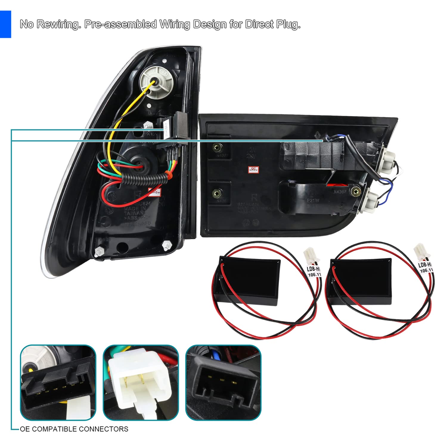 Spec-D Tuning Smoke LED Tail Lights for 2000-2006 BMW X5 E53 - Left & Right Pair Assembly - Enhanced Visibility & Style for Night Driving & Custom Car Upgrades