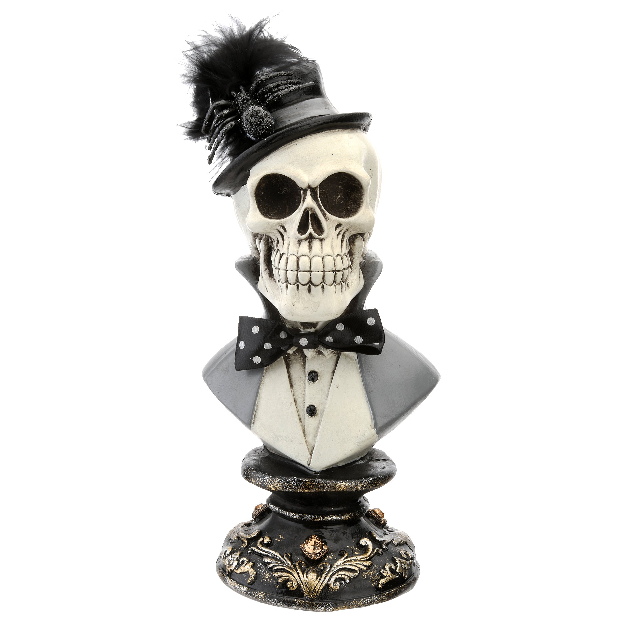 10-Inch Halloween Male Skeleton Bust Decor - Spooky Home & Party Decoration for Halloween, Haunted Houses, and Themed Events
